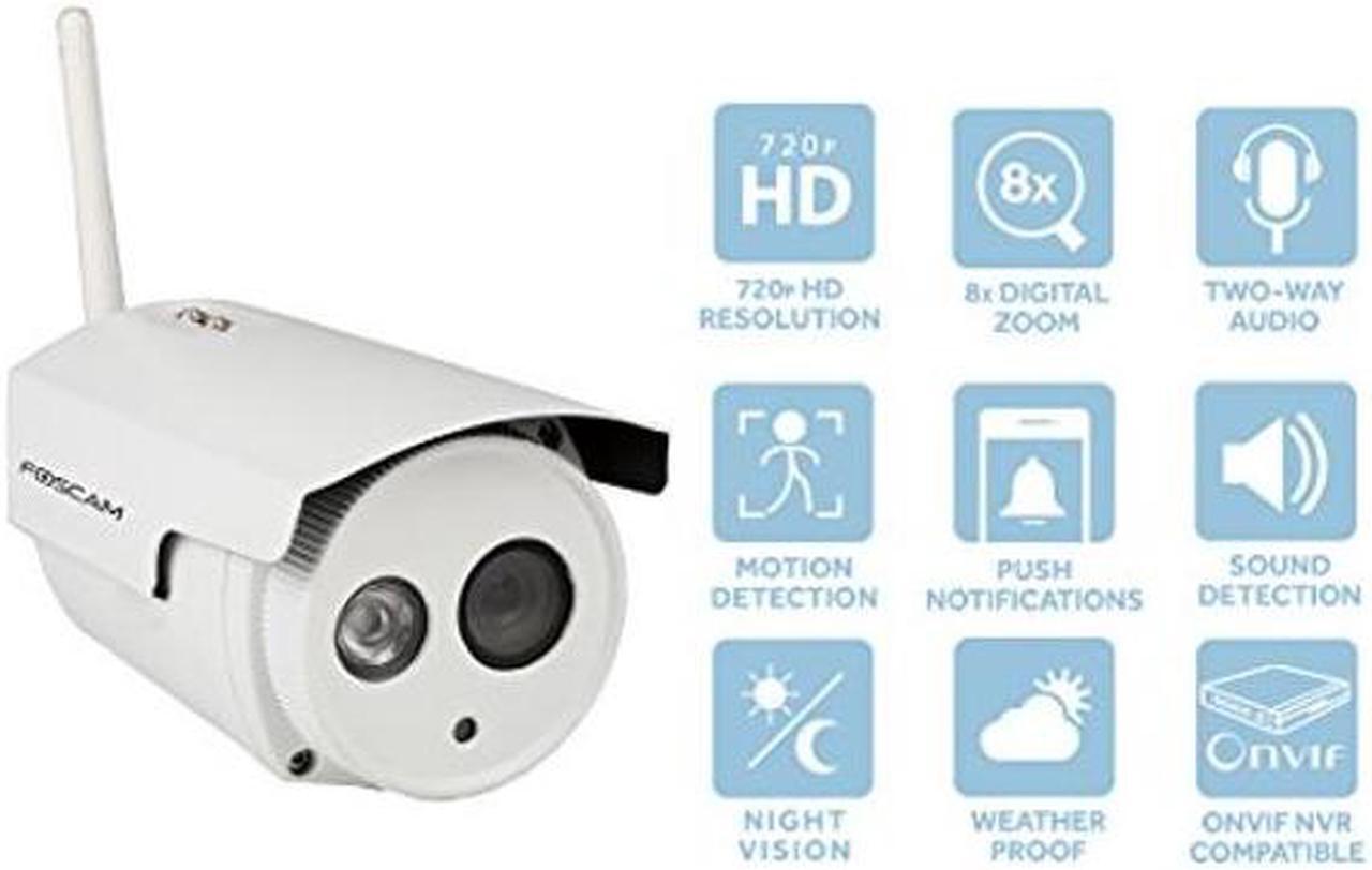Alt view image 2 of 5 - Foscam HD 720P Outdoor WiFi Security Camera - Weatherproof IP66 Bullet / 1MP IP Wireless Surveillance Camera System with iOS/Android App, Night Vision up to 65ft, and More (FI9803P)