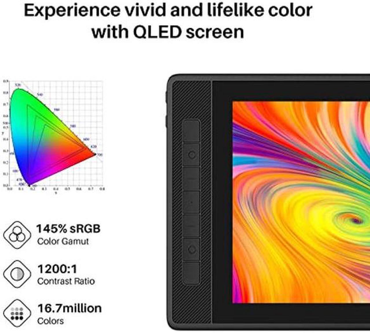 Alt view image 3 of 5 - HUION Kamvas Pro 13 2.5K QHD Graphics Monitor Drawing Tablet with Screen and Skeleton Artist Glove