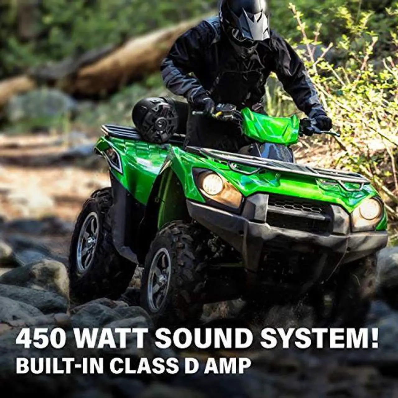 Alt view image 4 of 5 - BOSS Audio Systems ATVB6.5R ATV UTV Weatherproof Sound System - 6.5 Inch Speakers, 1 Inch Tweeters, Built-in Amplifier, Bluetooth, Rechargeable Battery, Easy Installation for 12 Volt Vehicles