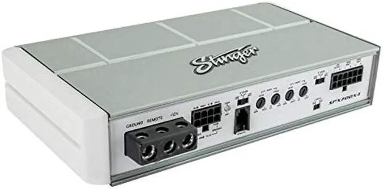 Main image of Stinger SPX700X4 Micro 4 Channel 700 Watt Powersports Amplifier for Motorcycles, ATV, Marine and Mobile Applications