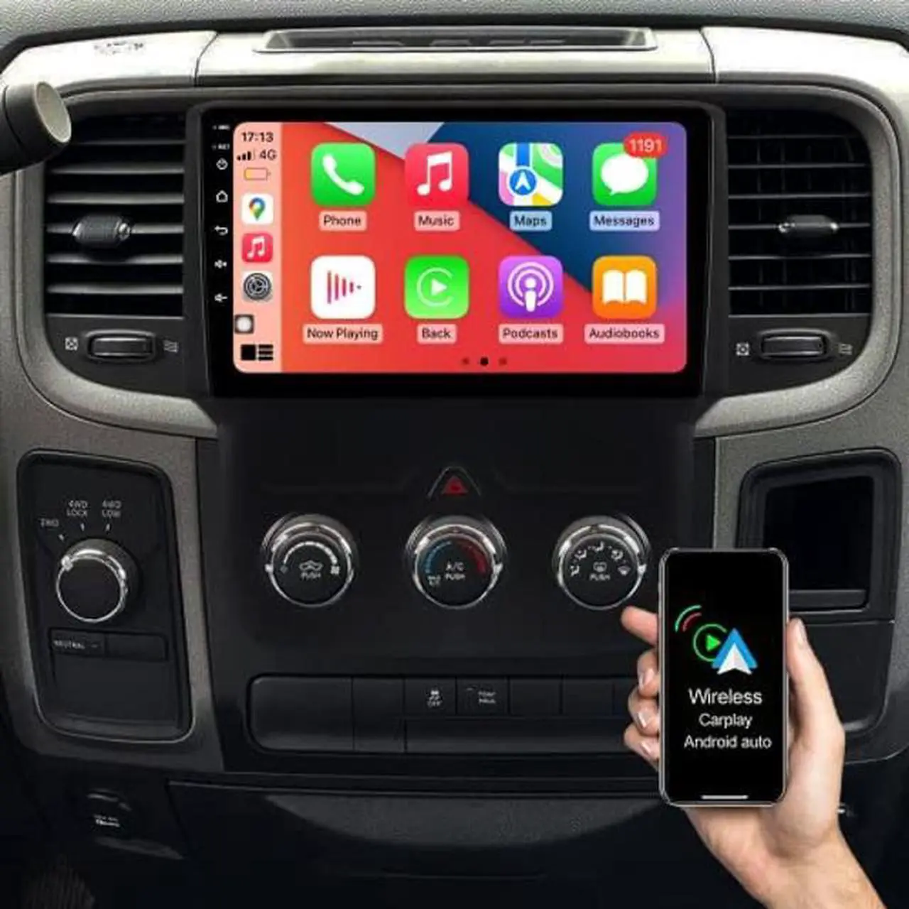 Main image of CZSWCH Android 12 Stereo Radio for Dodge Ram 1500 2500 3500 (2013-2018) Manual AC,Octa Core(4G+64G) 9 Inch IPS Screen Built-in Wireless Carplay/Android Auto/DSP/4G LTE/WiFi Free Camera