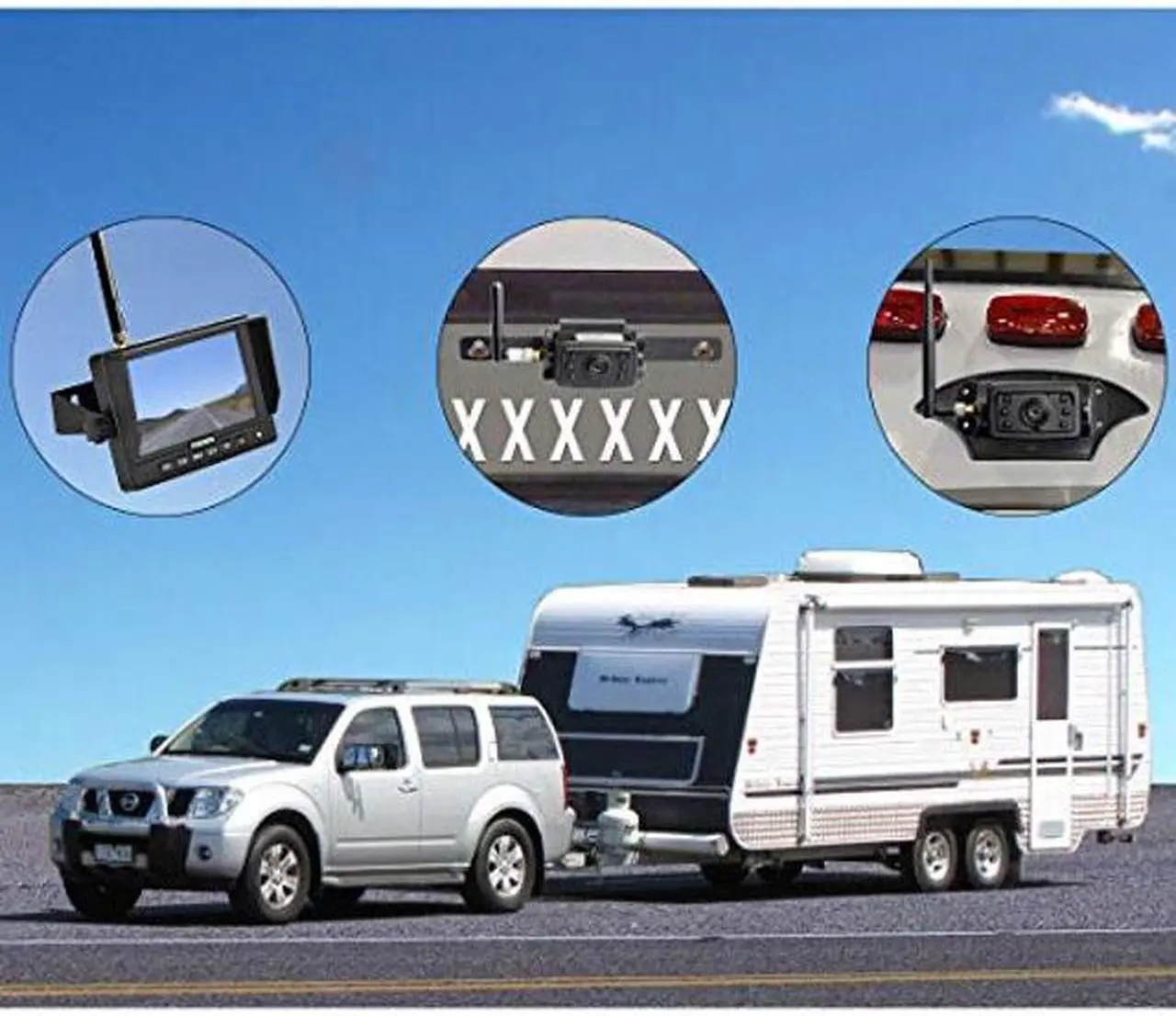 Alt view image 2 of 5 - Haloview MC5111-2 Hitch Camera 5'' LCD 720P HD Digital Wireless Backup Camera System Rear View Monitor and IP69K Waterproof Reversing Built in DVR Kit for Trucks/Trailer/Bus/RVs/Pickups/Camper/Vans