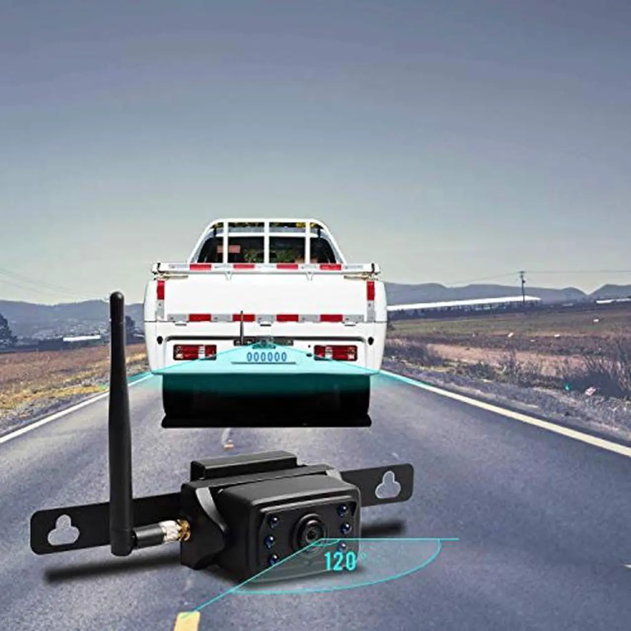 Alt view image 4 of 5 - Haloview MC5111-2 Hitch Camera 5'' LCD 720P HD Digital Wireless Backup Camera System Rear View Monitor and IP69K Waterproof Reversing Built in DVR Kit for Trucks/Trailer/Bus/RVs/Pickups/Camper/Vans