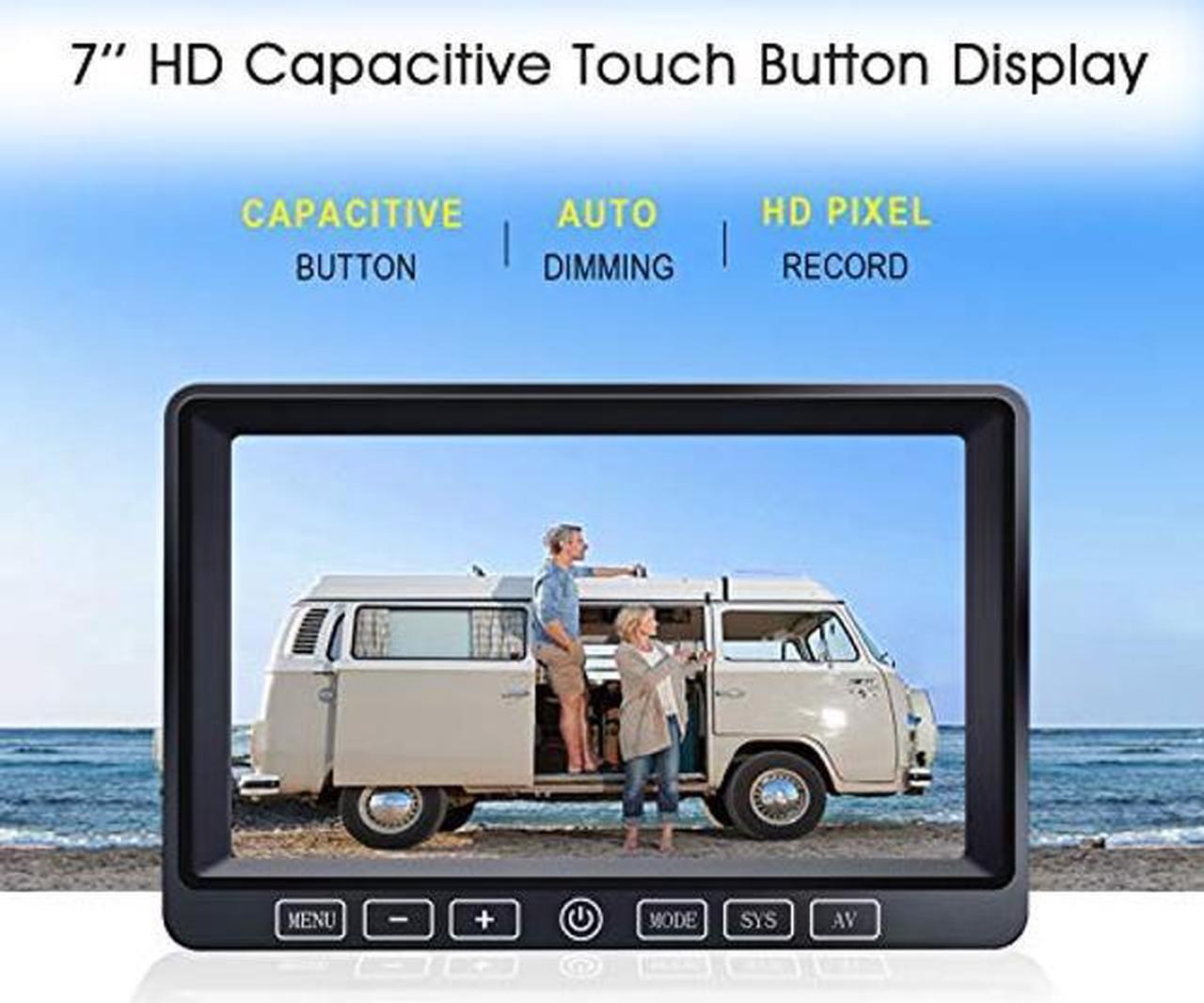 Alt view image 2 of 5 - ZEROXCLUB Wireless Backup Camera with 7 Inch DVR Quad Split Monitor for RV Trailer Truck, Digital Signal HD 1080P Wireless Rear Side View 3 Cameras Back Up System w/Recording 18 IR Night Vision (B3C)