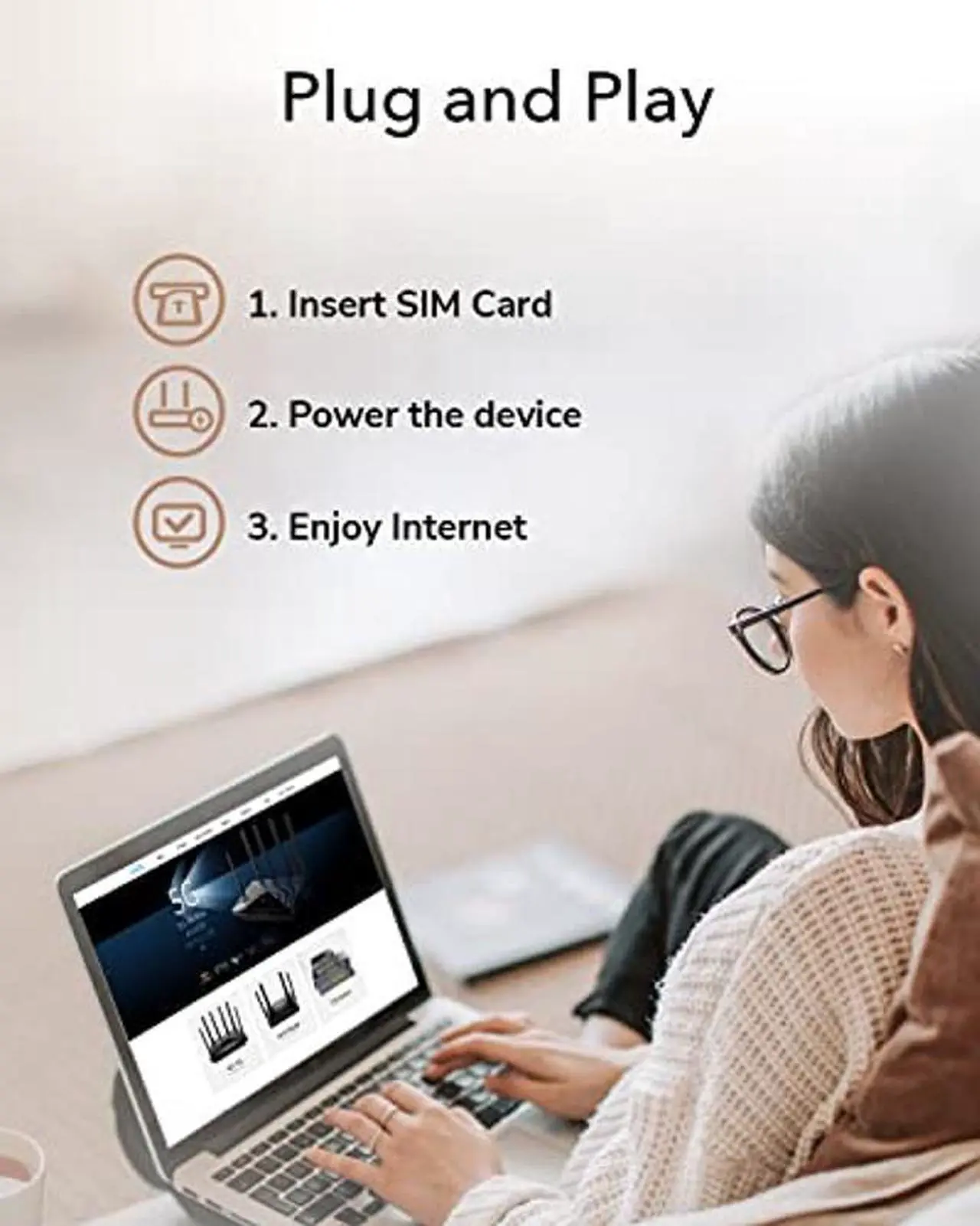 Alt view image 4 of 5 - Cudy 2023 New 4G LTE Cat 6 WiFi Router, Qualcomm Chipset, LTE Modem Router, Dual SIM 4G Cellular Router, AC1200 Dual Band WiFi, 4 Gigabit Ports, OpenVPN, WireGuard, Band Lock, TTL, at Command
