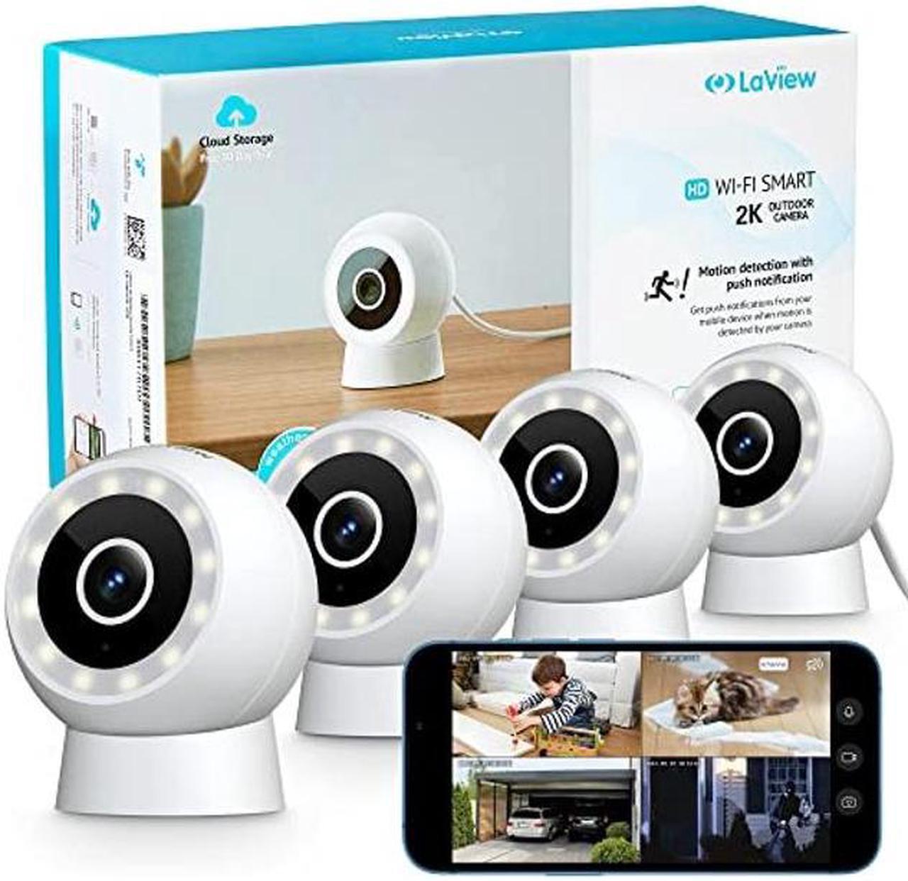 Main image of LaView 4MP Security Cameras Outdoor Indoor 4pc,2K Wired Cameras for Home Security with Starlight Color Night Vision,IP65 Spotlight Camera 2.4G,2-Way Audio,AI Human Detection,Works with Alexa