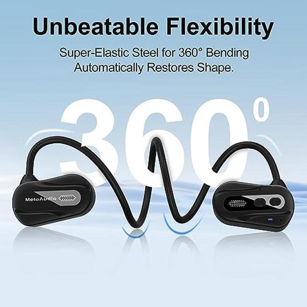 Alt view image 5 of 5 - MeloAudio Open Ear Headphones, Bluetooth 5.3 Air Conduction Wireless Sport Headphones with Immersive Premium Bass Up Sound, Waterproof, Dual-Mic Open Ear Earbuds for Running, Cycling and Workouts