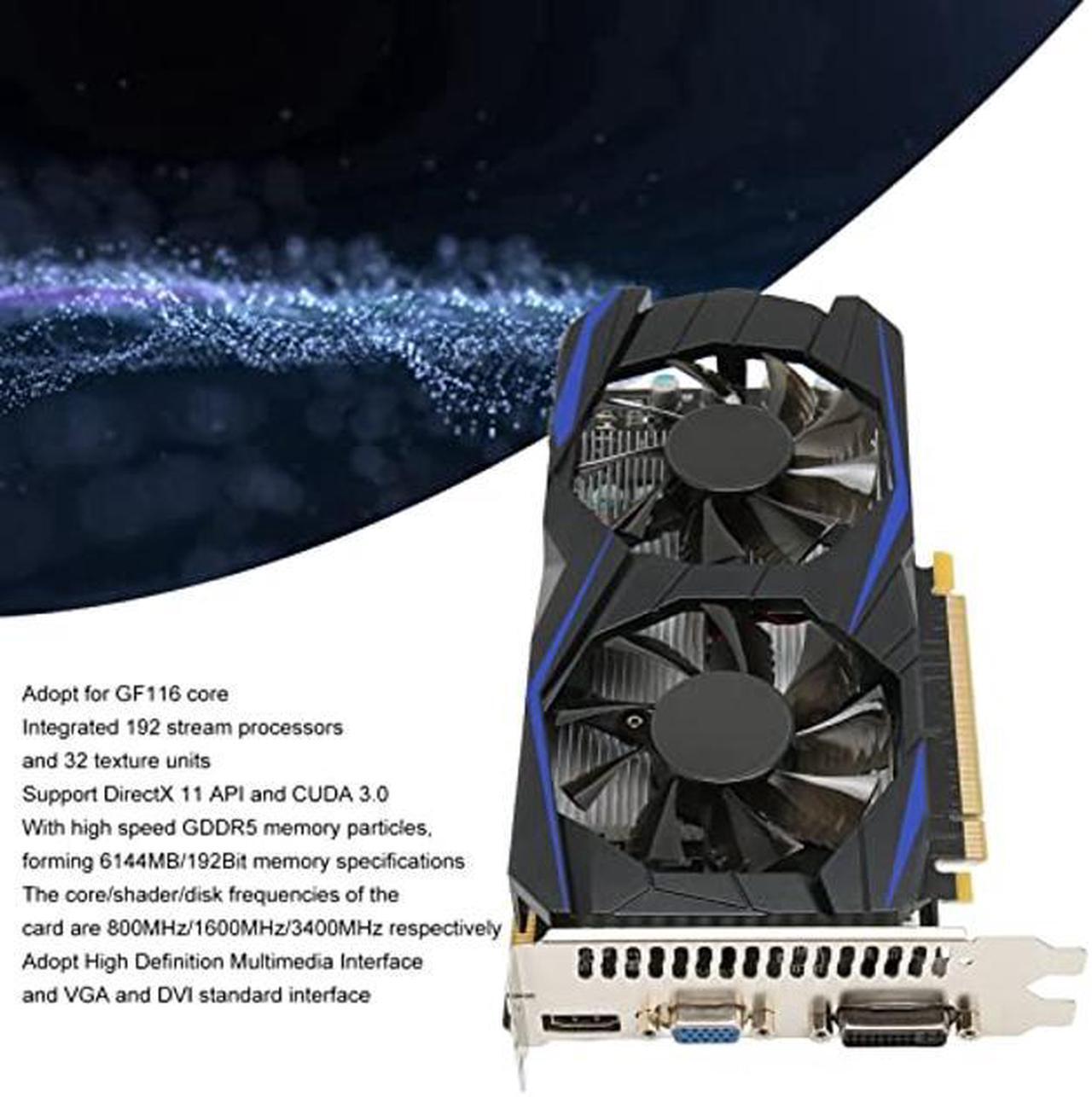 Alt view image 2 of 5 - GTX 550Ti 6GB Gaming Graphics Card,192BIT GDDR5 PC Video Card with Dual Fans,HDMI VGA DVI Interface for Desktop Computer Gaming GPU (GTX550Ti 6GB)