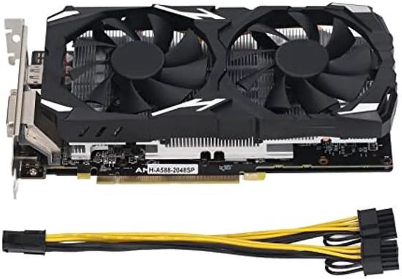 Alt view image 5 of 5 - RX580 Graphics Card - 8GB GDDR5 256BIT Interface Gaming Graphics Card, PC Gaming Graphics Card Low Noise Support DVI DP PC Gaming Video Card Computer Accessories for Win 10 11 (RX580 8GB GDDR5 256BIT)
