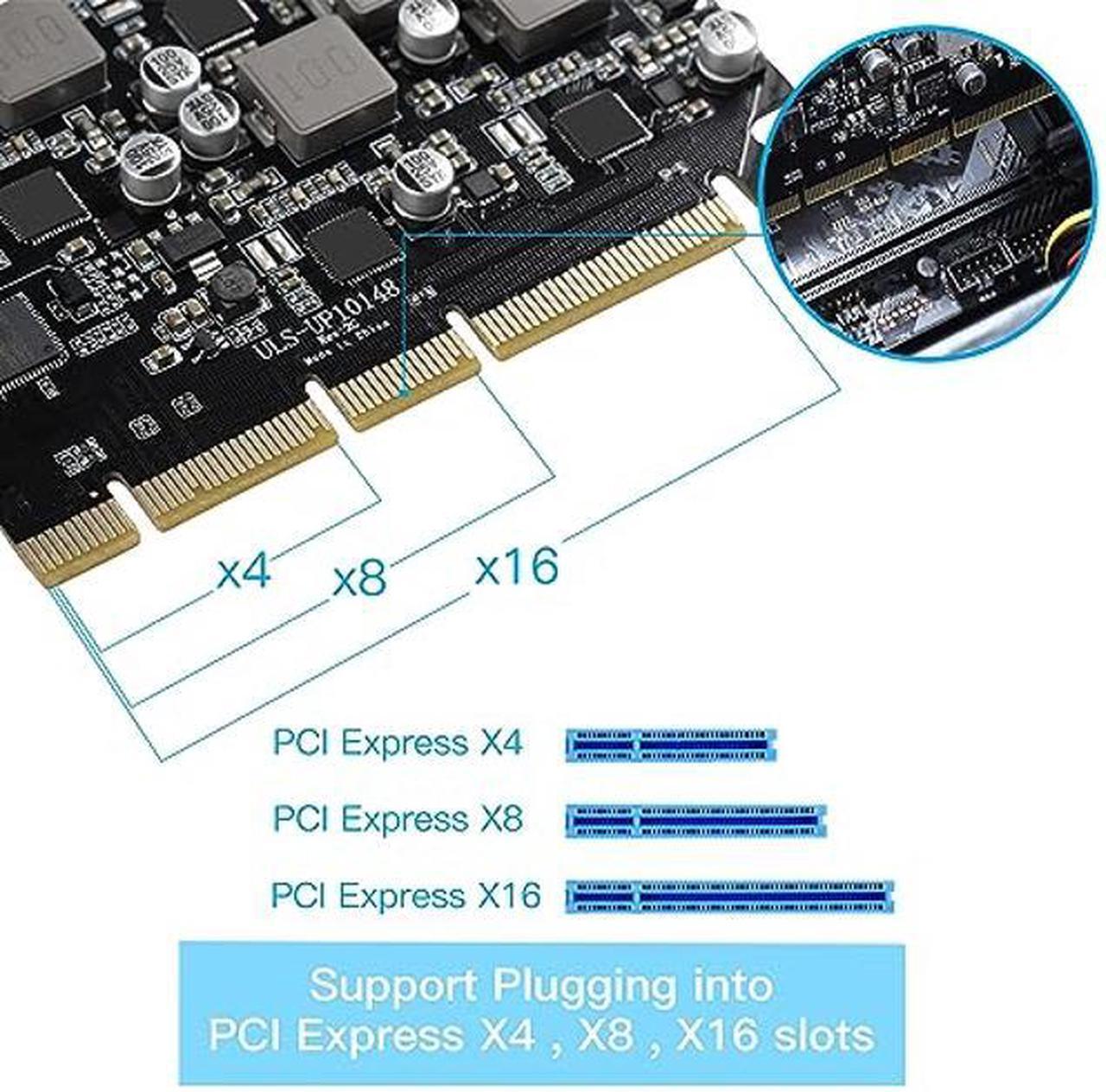 Alt view image 4 of 5 - Sinefine USB PCIe Card Power Delivery 4 USB Type-C Ports, PCIe USB3.1(USB 3.2 Gen 2) with 10 Gbps Motherboard Card for PC Desktop, Support WindowsXP/7/8/10 and MAC OS