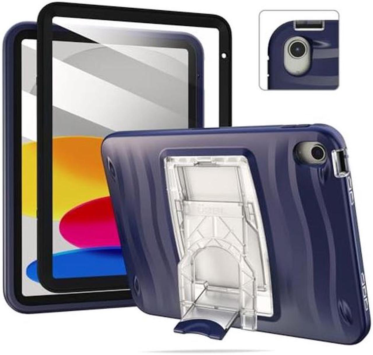 Main image of UZBL Case for iPad 10th Generation 10.9 Inch (2022), Shockwave V2 Complete Protection Hard Case, Built-in Screen Protector with Adjustable Kickstand (Model #s A2696, A2757, A2777)