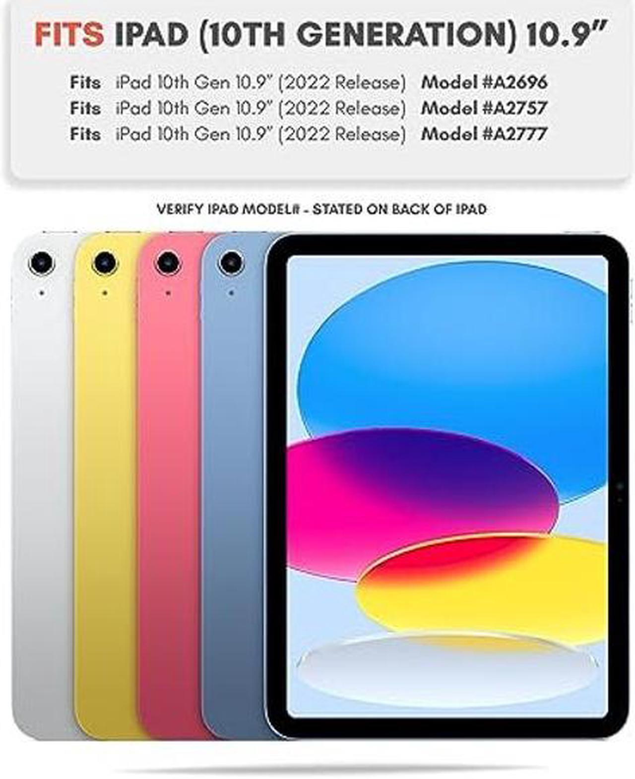 Alt view image 2 of 5 - UZBL Case for iPad 10th Generation 10.9 Inch (2022), Shockwave V2 Complete Protection Hard Case, Built-in Screen Protector with Adjustable Kickstand (Model #s A2696, A2757, A2777)