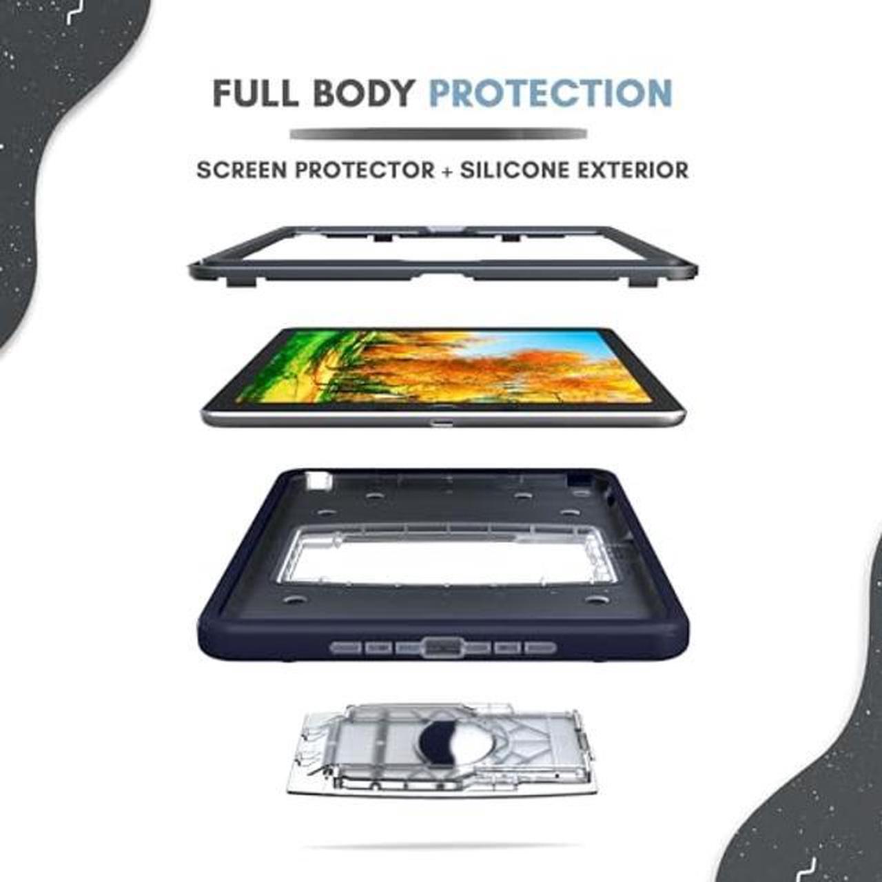 Alt view image 5 of 5 - UZBL Case for iPad 10th Generation 10.9 Inch (2022), Shockwave V2 Complete Protection Hard Case, Built-in Screen Protector with Adjustable Kickstand (Model #s A2696, A2757, A2777)