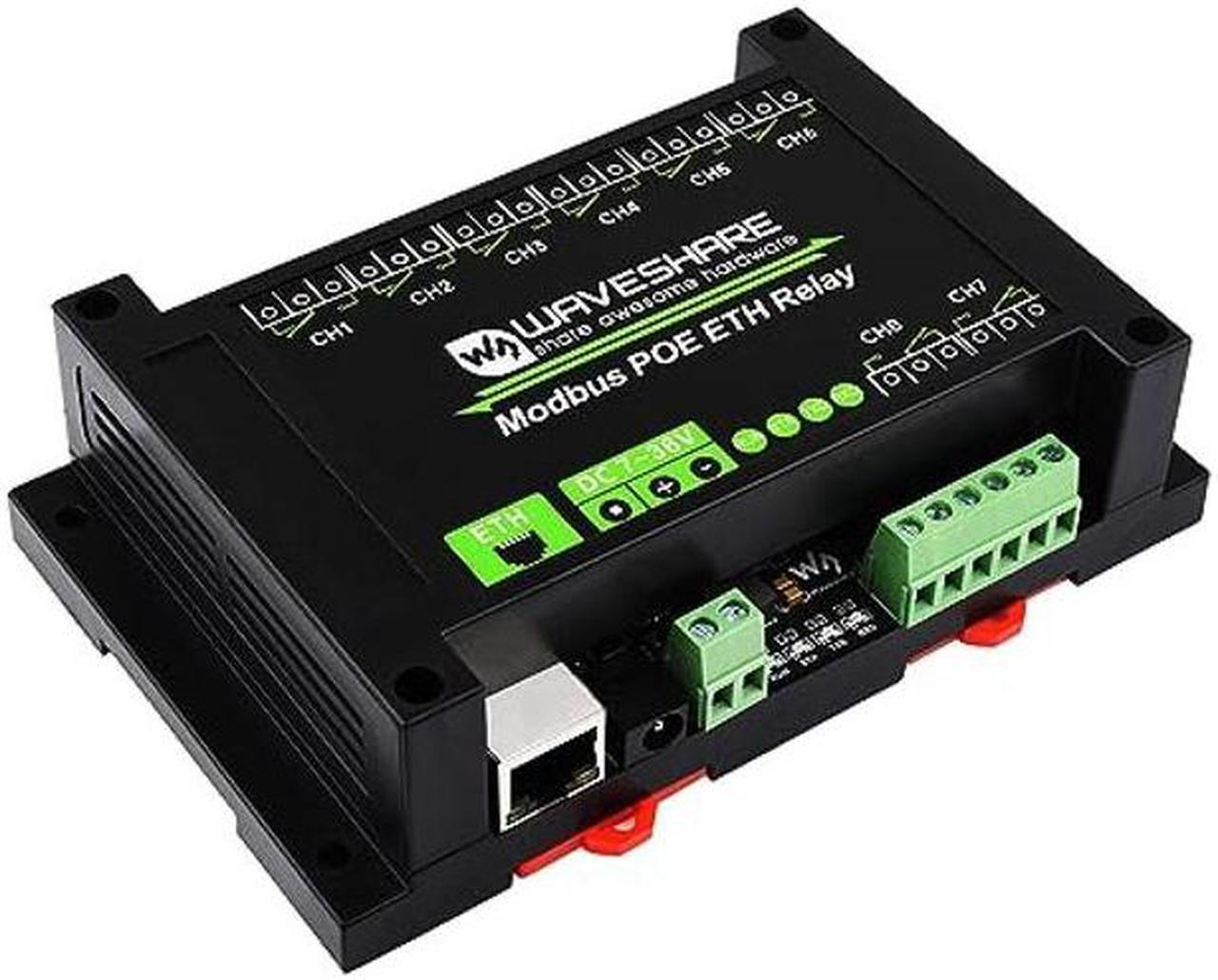 Main image of waveshare 8-CH Ethernet Relay Module, Modbus RTU/Modbus TCP Protocol, PoE Port Communication, with Various Isolation and Protection Circuits