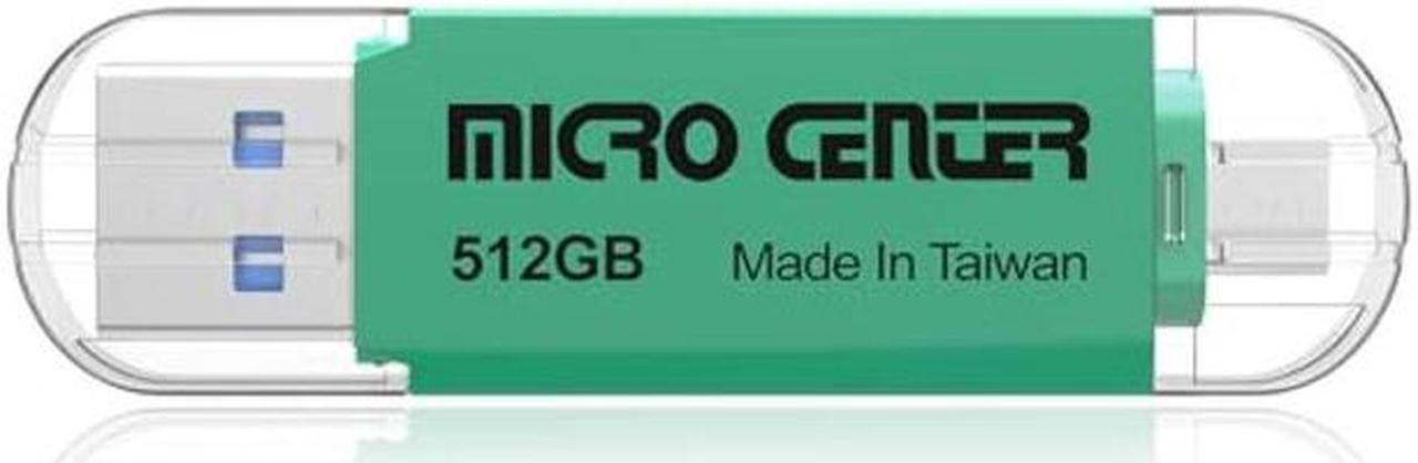 Main image of Micro Center SuperSpeed 2-in-1 512GB Type C Flash Drive and OTG USB 3.0 Type A Dual Flash Drives Thumb Drive Memory Storage Jump Drive Photo Stick for Android Smartphone Computers MacBook Tablets PC