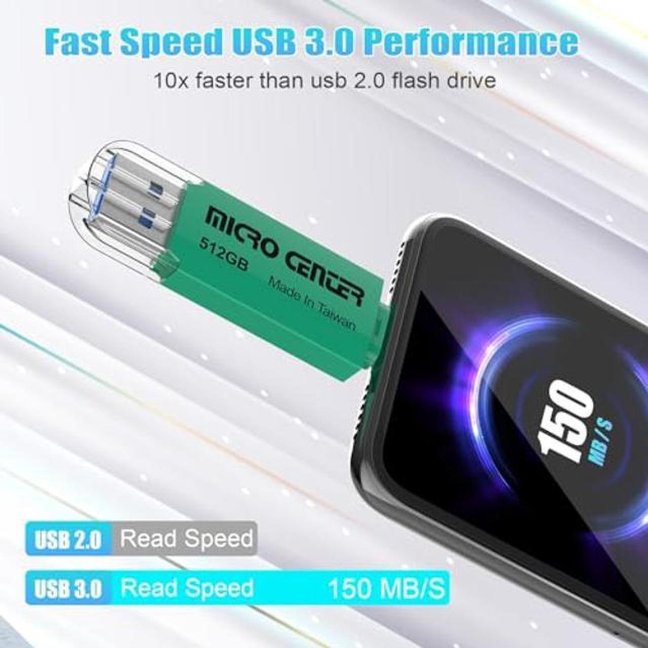 Alt view image 3 of 5 - Micro Center SuperSpeed 2-in-1 512GB Type C Flash Drive and OTG USB 3.0 Type A Dual Flash Drives Thumb Drive Memory Storage Jump Drive Photo Stick for Android Smartphone Computers MacBook Tablets PC