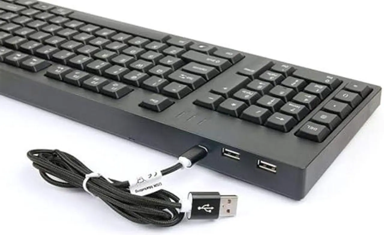 Alt view image 3 of 5 - Acogedor Left Handed Keyboard, USB Wired Keyboard with 2 USB Hub, 109 Keys Ergonomic Keyboard, with Left Hand Number Pad, for Home Office