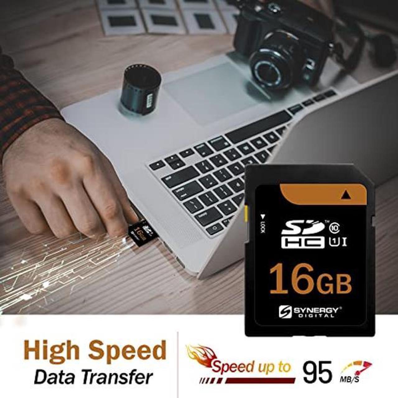 Alt view image 4 of 5 - Synergy Digital 16GB, SDHC UHS-I Memory Cards - Class 10, U1, 95MB/s, 300 Series - Pack of 5
