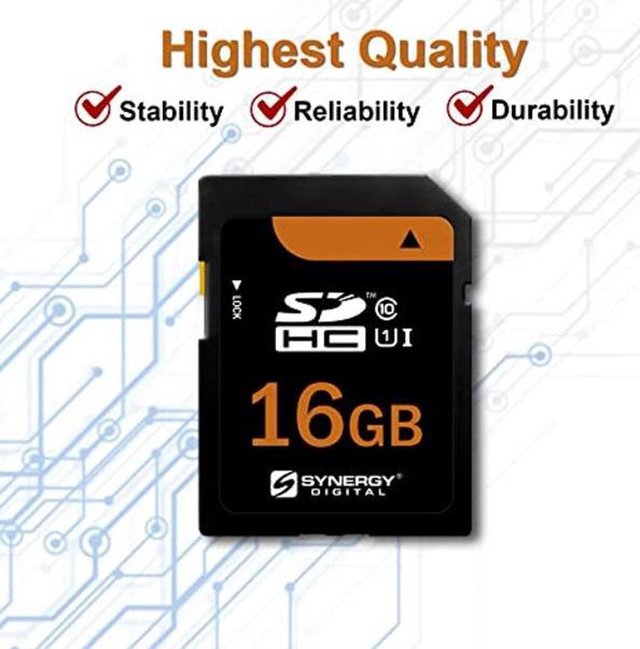 Alt view image 5 of 5 - Synergy Digital 16GB, SDHC UHS-I Memory Cards - Class 10, U1, 95MB/s, 300 Series - Pack of 5