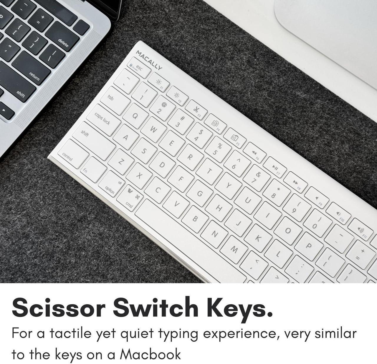 Alt view image 5 of 5 - Macally Slim USB Wired Keyboard for Mac and Windows - Simple and Sophisticated - USB Apple Keyboard with Numeric Keypad for Mac Mini / Pro, Macbook, iMac with 110 Scissor Switch Keys and 20 Shortcuts