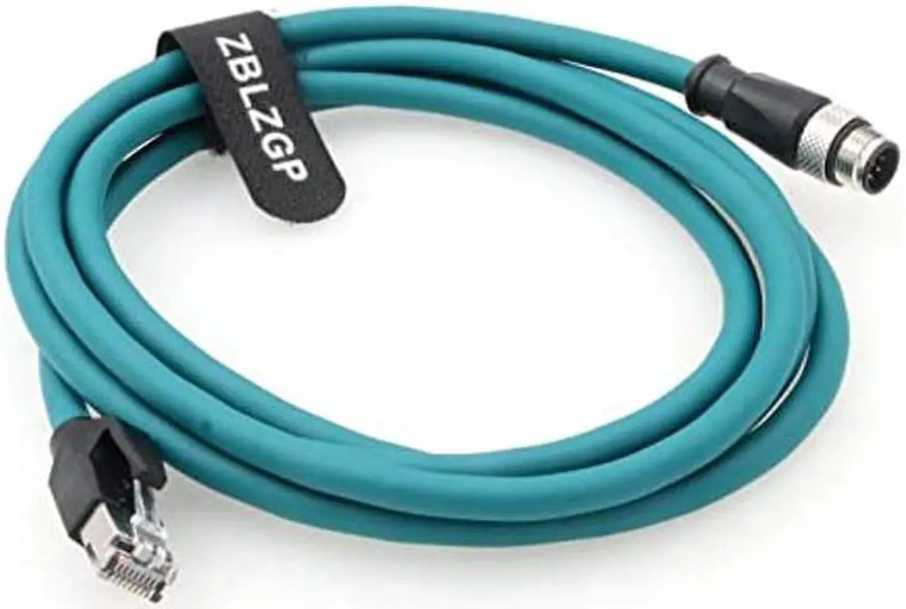 Alt view image 4 of 4 - ZBLZGP M12 8 Pole Male A-Code High Flexible Shielded to RJ45 Industrial Ethernet Cat-6 Shielded Cable for Cognex Industrial Camera 2M