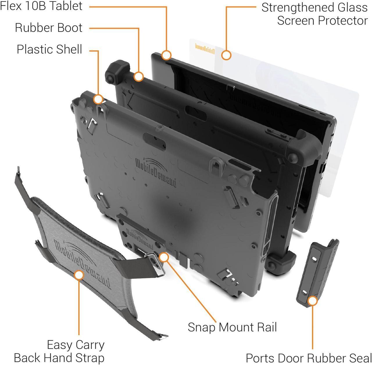 Alt view image 5 of 5 - MobileDemand Flex 10B Rugged 10 inch Tablet with Keyboard and Windows 11 Pro Upgrade, A Rugged Laptop Tablet PC,(Beats Traditional Laptop Computer in Rigidity), Field Work Business Laptop