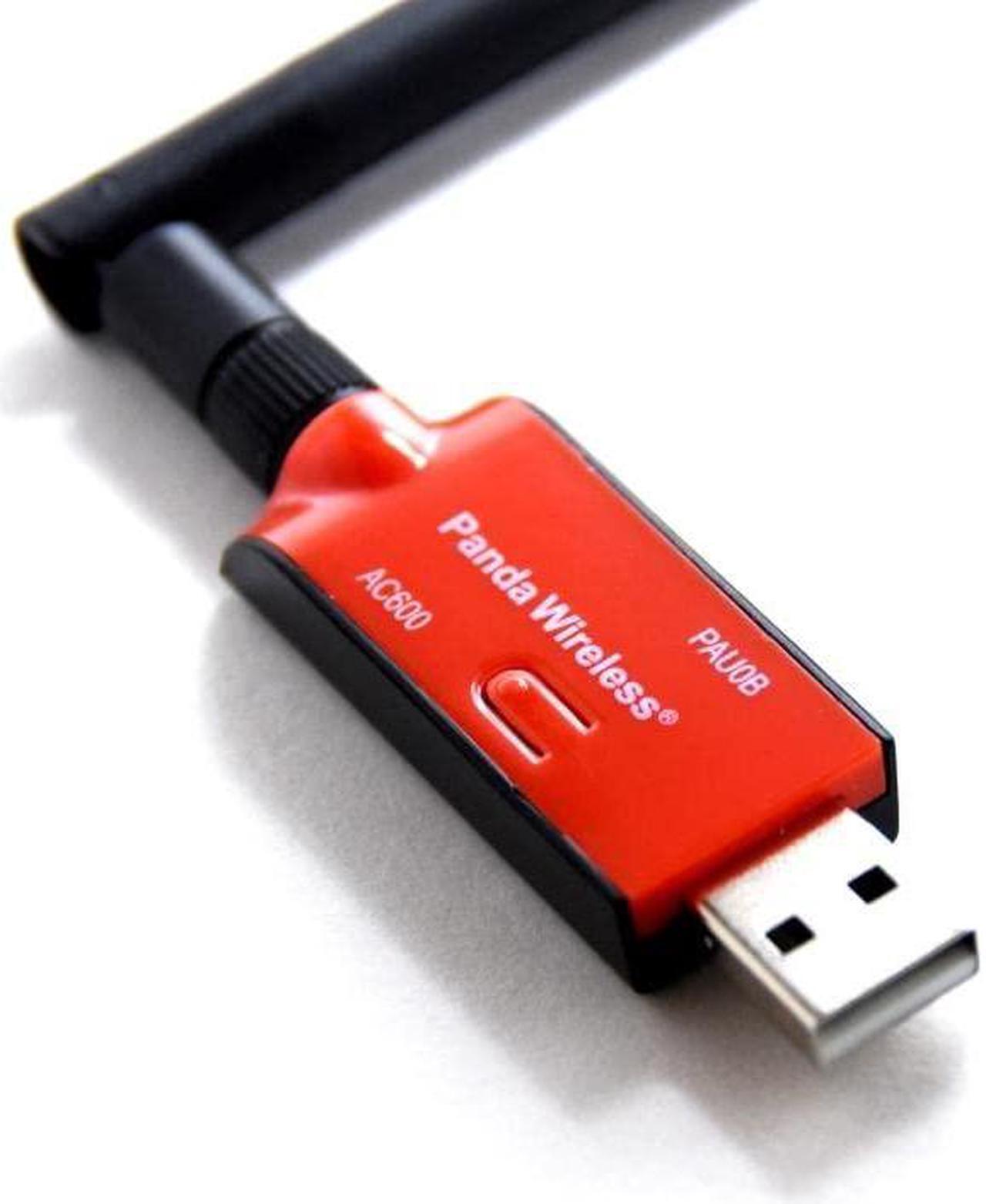 Alt view image 2 of 5 - Panda Wireless(r) PAU0B AC600 Dual Band (2.4GHz and 5GHz) Wireless N USB Adapter W/High Gain Antenna - Windows 7/8/8.1/10/11, Mint, Ubuntu, openSUSE, Fedora, Rocky, Kali Linux and Raspbian