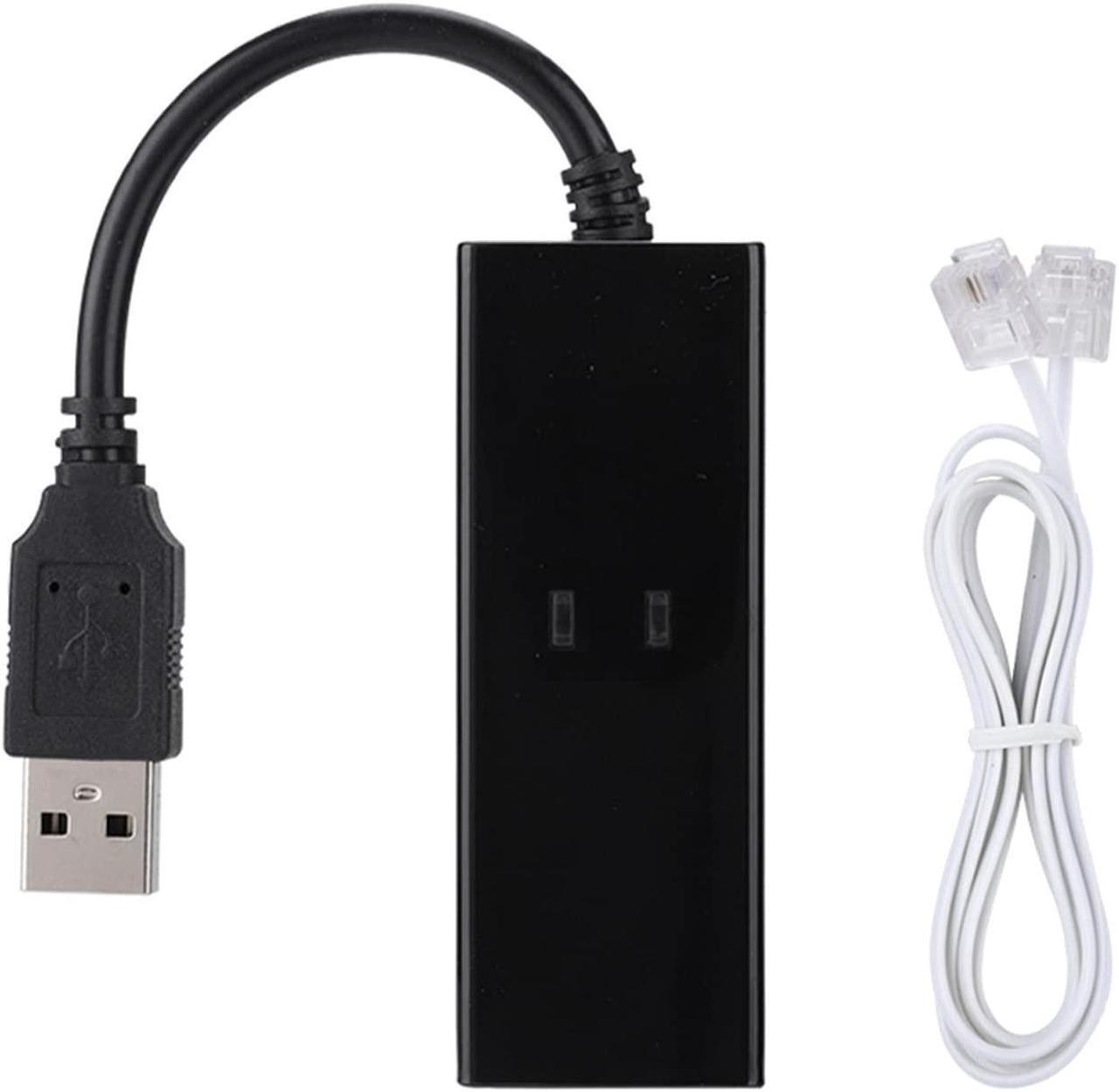 Main image of Rj11 to USB Adapter Fax Modem USB Windows 10 Abs Black USB 56K External Dial Up Voice Fax Data Modem Fit for Win7 Win8 Win10 Xp