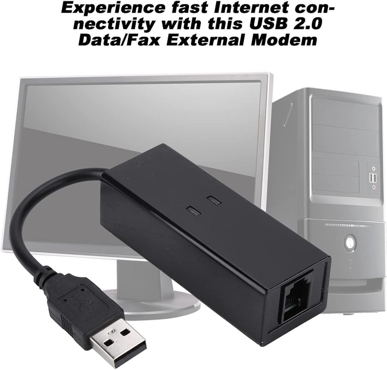 Alt view image 2 of 5 - Rj11 to USB Adapter Fax Modem USB Windows 10 Abs Black USB 56K External Dial Up Voice Fax Data Modem Fit for Win7 Win8 Win10 Xp