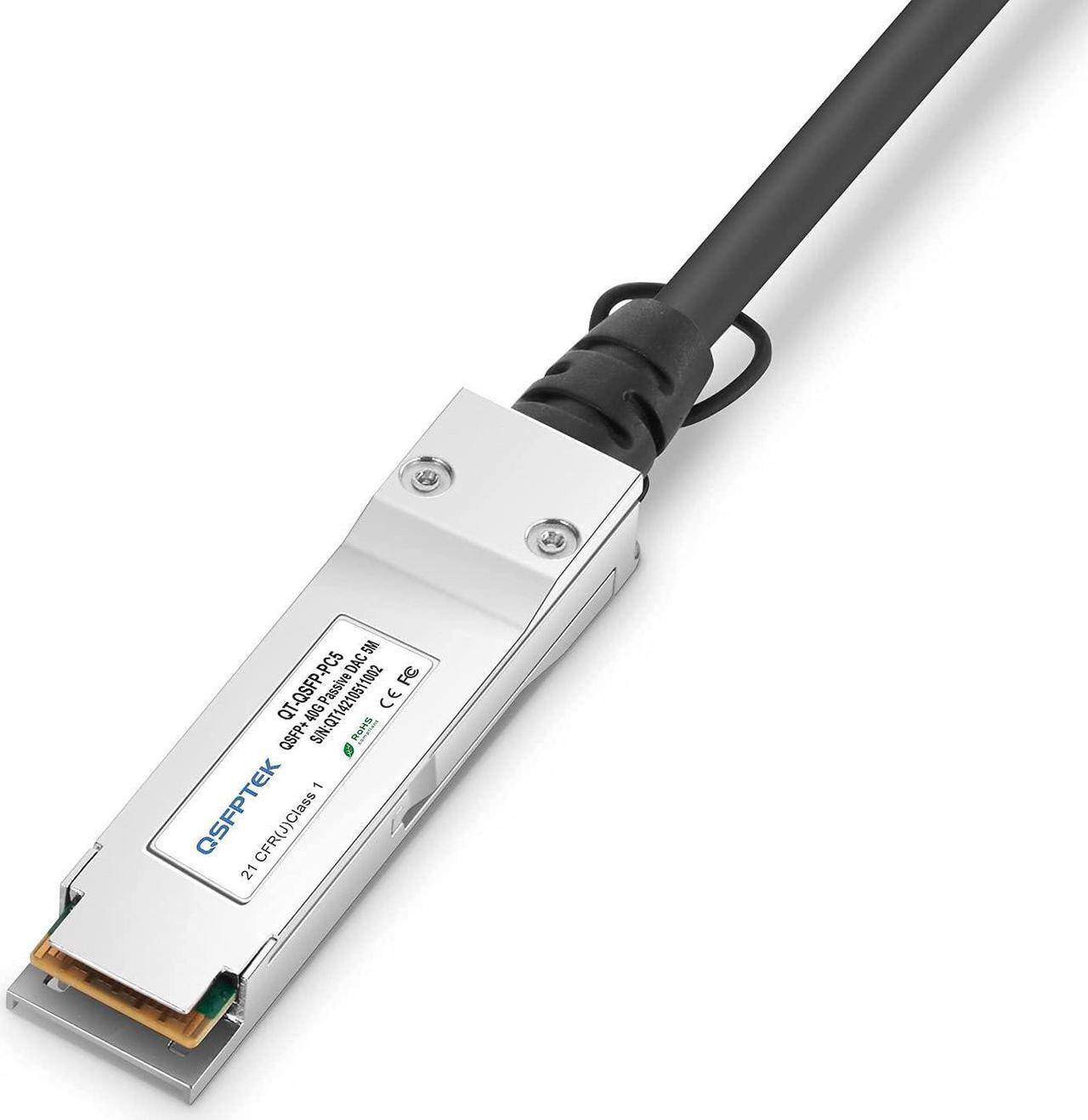 Alt view image 3 of 5 - 40G QSFP DAC, 5M (16ft) Passive Direct Attach Copper Twinax Cable Compatible with Cisco QSFP-H40G-CU5M