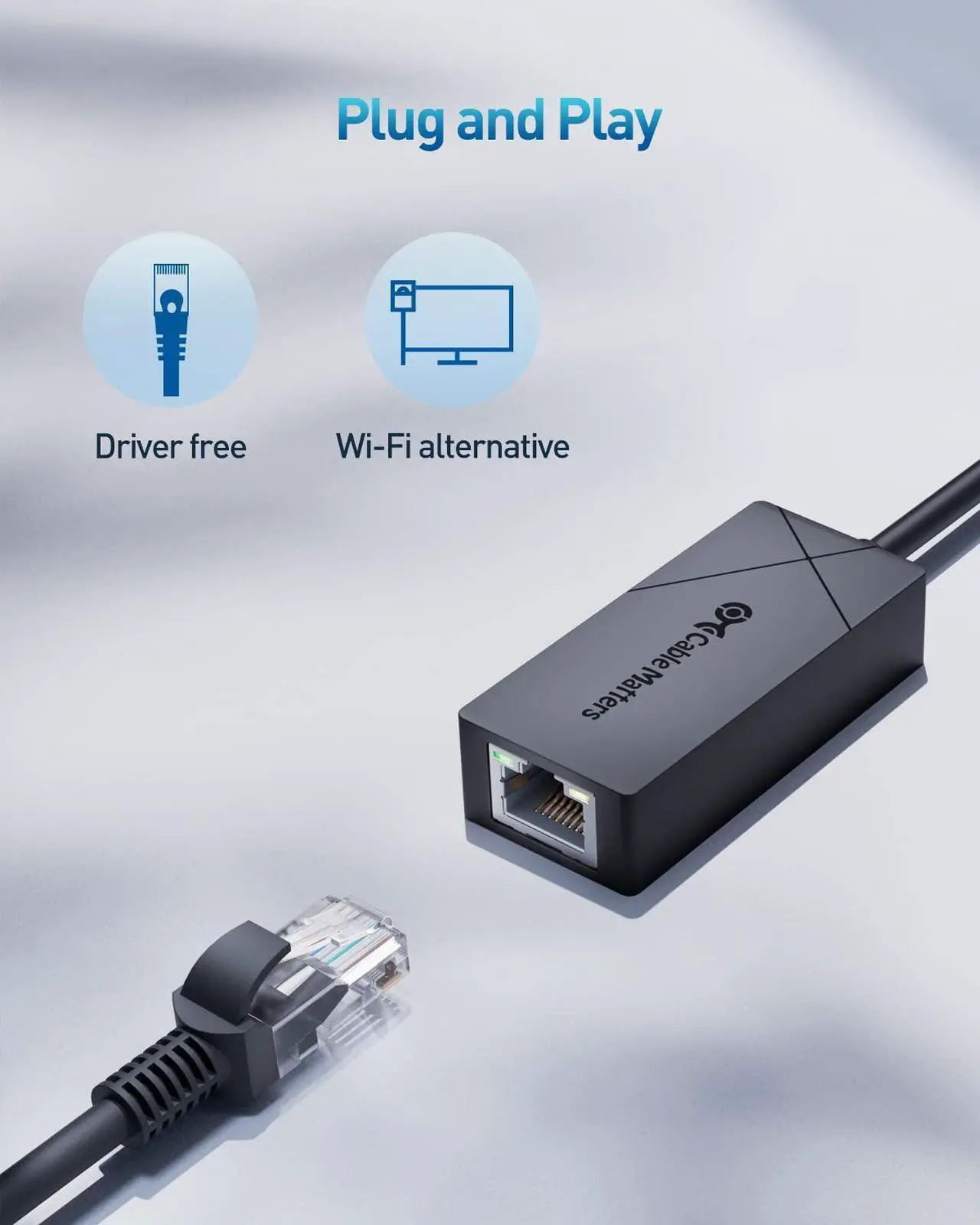 Alt view image 4 of 5 - [Designed for Microsoft Surface] Cable Matters USB C to 2.5Gbps Ethernet Adapter, USB-C to Network, 2.5g Ethernet to USB-C Adapter Black