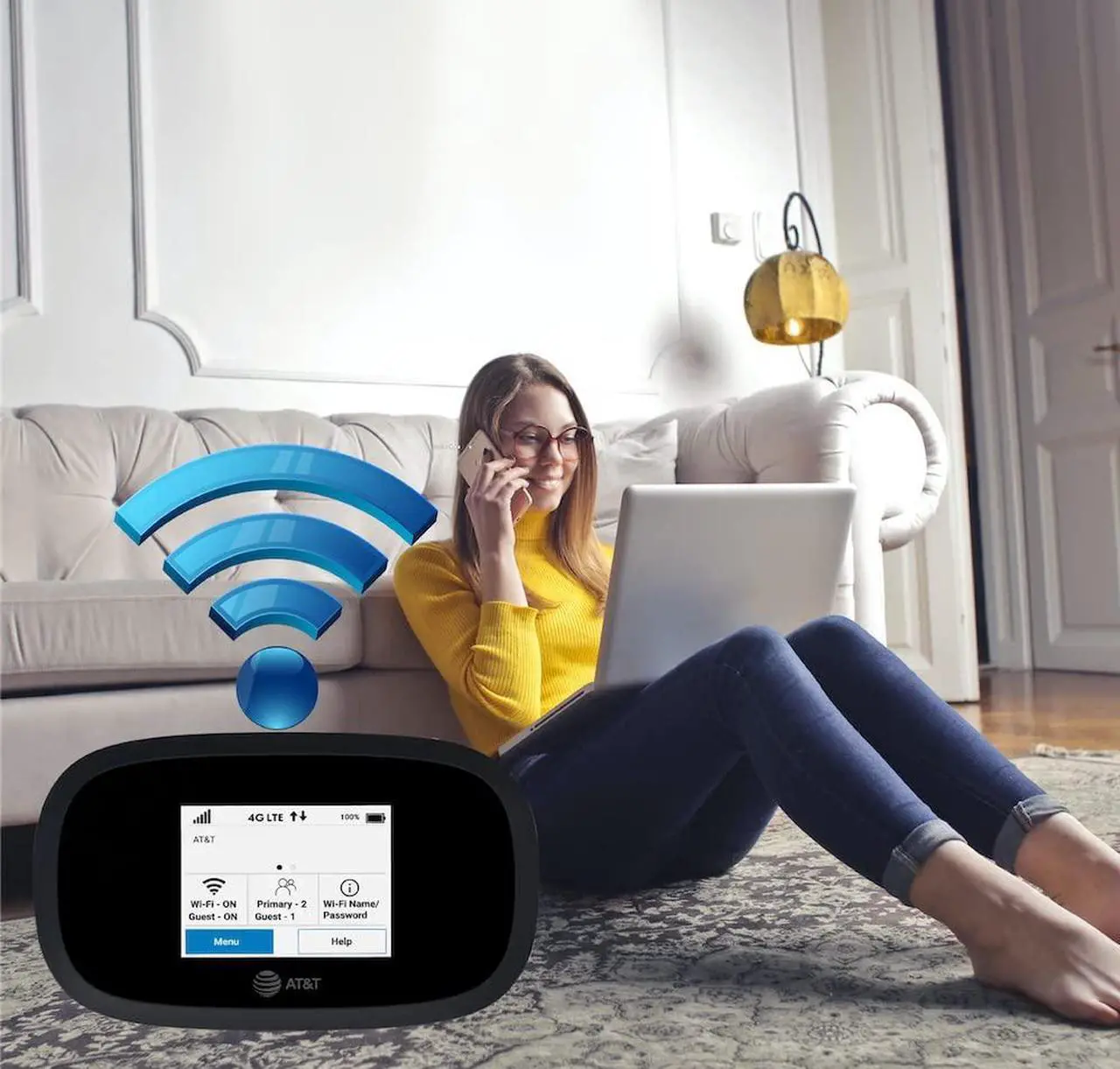 Alt view image 5 of 5 - AT&T Wireless Hotspot WiFi Device 4G LTE MiFi 8000 | Global 4G Cat18 LTE | Up to 1 Gbps | EVDO-LINK Bundle for Mobile Hotspot Device | with SIM Card