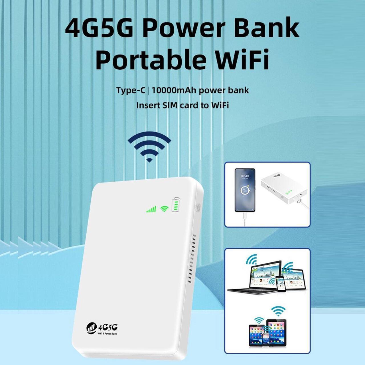 Alt view image 2 of 5 - 4G LTE Portable WiFi Mobile Hotspot, Unlocked Wireless Internet Router Devices with SIM Card Slot, 300Mbps Portable Mini WiFi Router, Support 10 Devices Connected