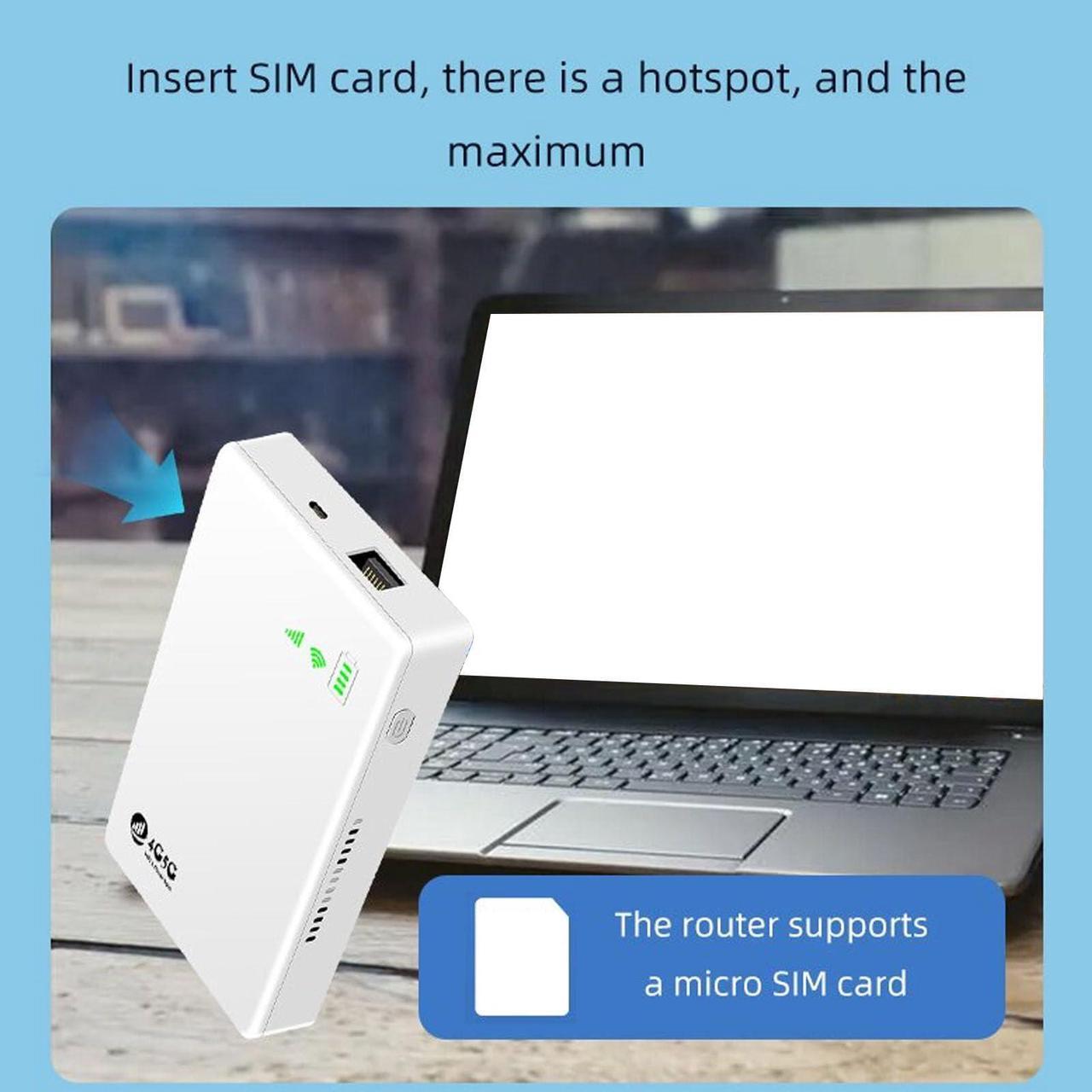 Alt view image 5 of 5 - 4G LTE Portable WiFi Mobile Hotspot, Unlocked Wireless Internet Router Devices with SIM Card Slot, 300Mbps Portable Mini WiFi Router, Support 10 Devices Connected