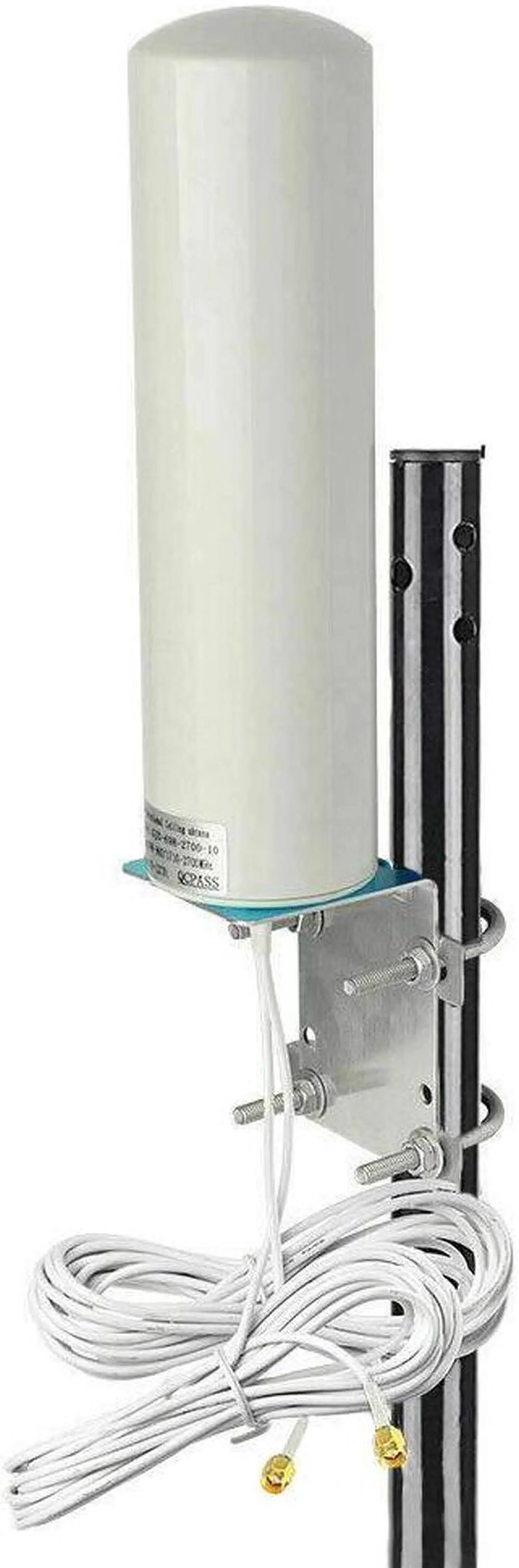 Alt view image 5 of 5 - High Gain 10-12dBi Dual SMA Male 698-2700 MHz 3G/4G LTE Omni-Directional Outdoor Pole/Wall Mount Antenna for Mobile Cell Phone Cellular 4G LTE Router Modem Gateway