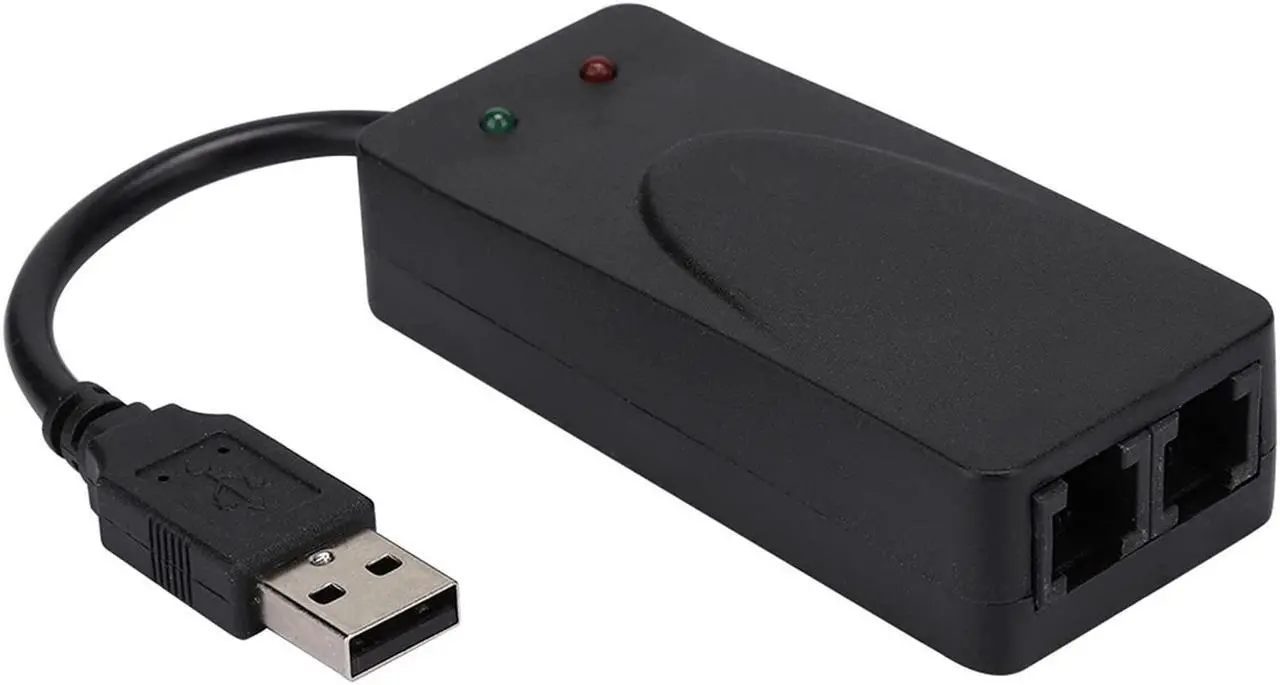 Main image of External Wdows 11x8x3 Fax Modem Dual Port Usb2.0 56k External Modem Driver for Win 7 Win 8 Win 10 Win Xp