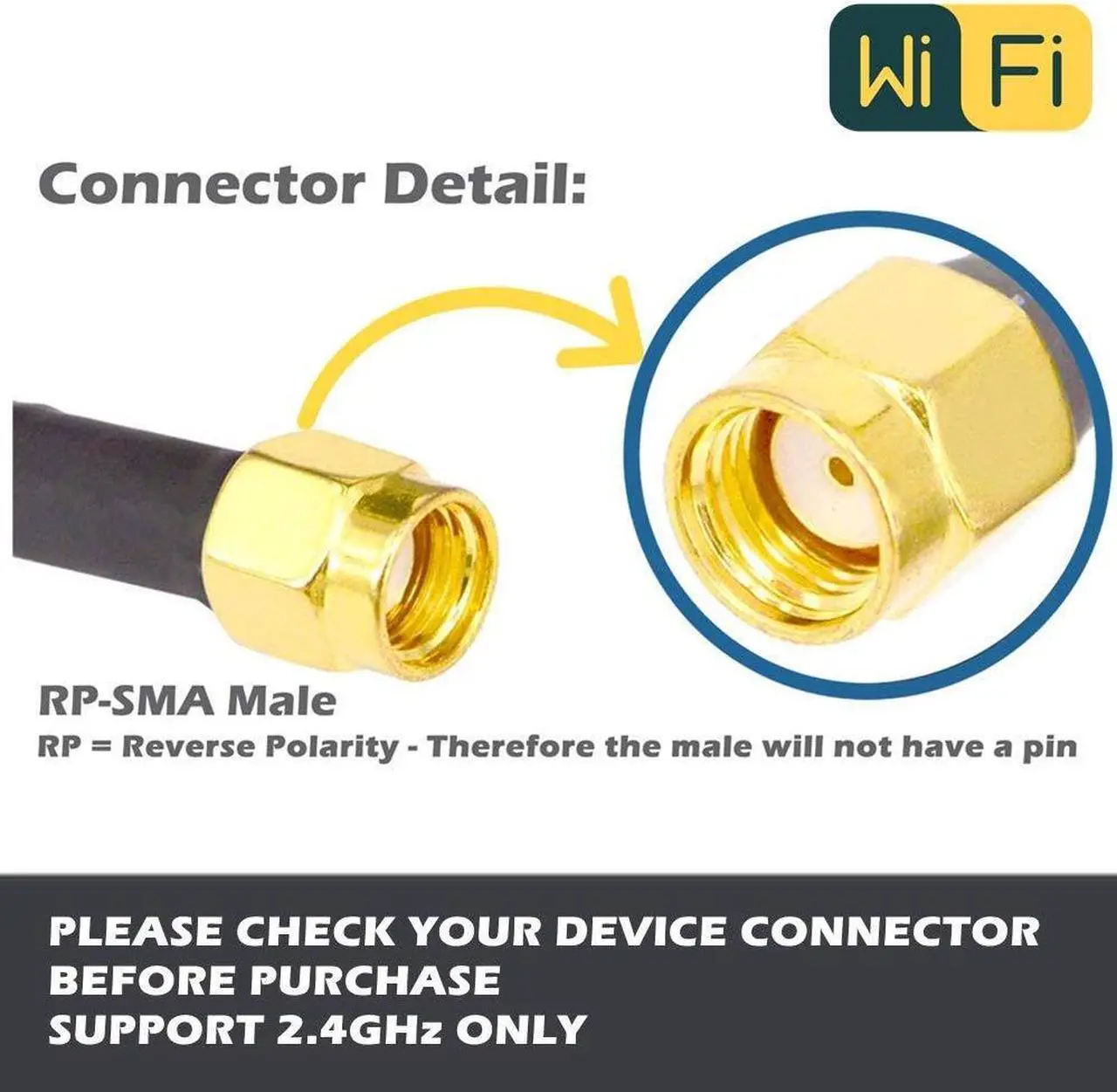 Alt view image 3 of 5 - TECHTOO WiFi Antenna 2.4GHz 18dBi High Gain Yagi Directional Antenna Booster with RP-SMA Connector for Network Router/Reapter/USB Adapter/Extension Network PCI Card/Security Camera