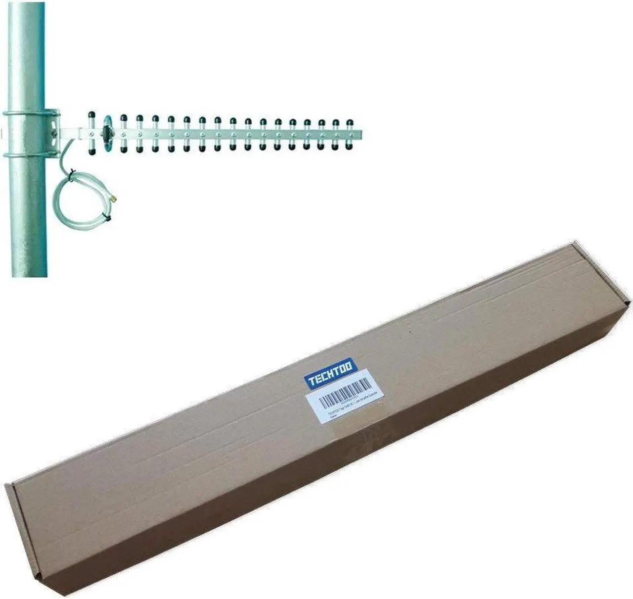 Alt view image 4 of 5 - TECHTOO WiFi Antenna 2.4GHz 18dBi High Gain Yagi Directional Antenna Booster with RP-SMA Connector for Network Router/Reapter/USB Adapter/Extension Network PCI Card/Security Camera