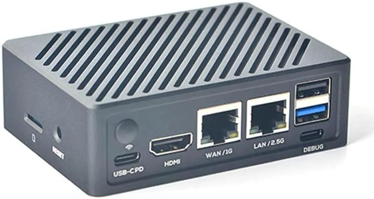 Alt view image 3 of 5 - Nanopi R6C Mini Wireless WiFi Router OpenWRT with PCle Gbps Ethernet LPDDR4X 8GB RAM RK3588S Soc 6Tops NPU Mali-G610 GPU for NAS Smart IoT Gateway Support Ubuntu Debian (with CNC Metal Case)