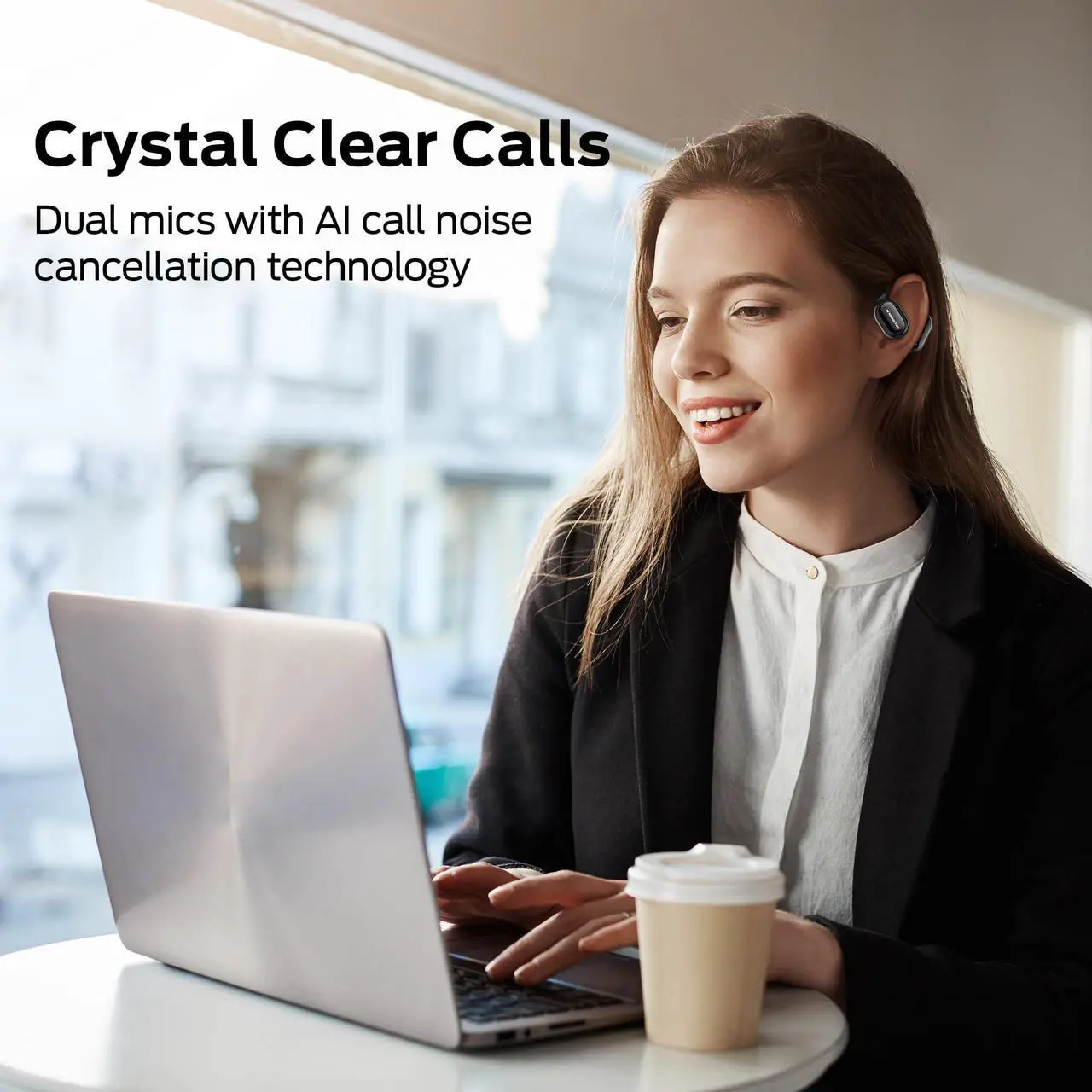 Alt view image 4 of 5 - Monster Open Free AC100 Open Ear Headphones, Bluetooth 5.3 Wireless Headphones with Earhooks, Immersive Stereo Sound by Dual Large Driver, Clear Talk, 30H Playtime,Waterproof Sport Earbuds for Running