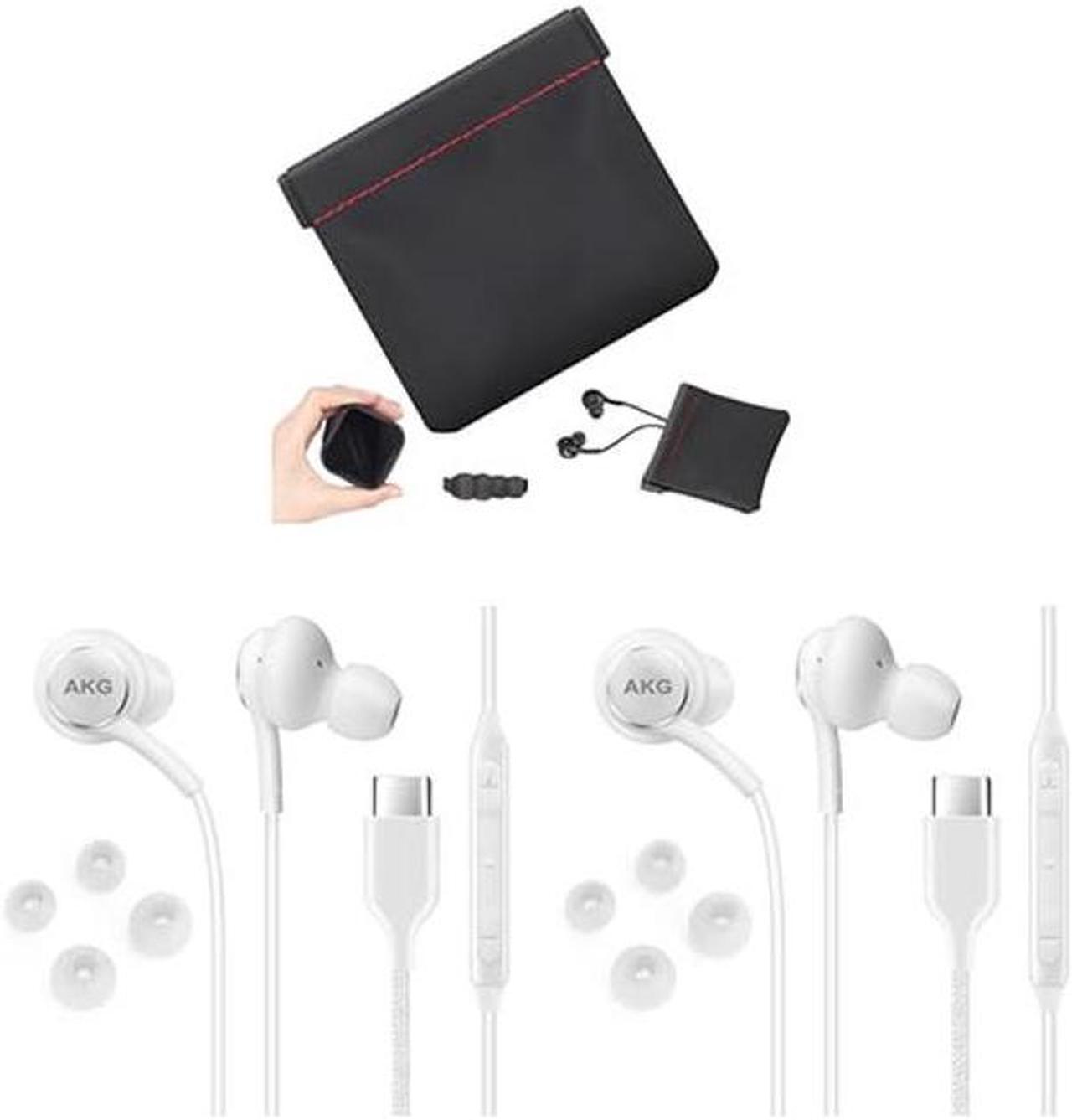 Main image of UrbanX 2021 Type-C Stereo Headphones for Samsung Galaxy S21 Ultra 5G, Galaxy S20 FE, Galaxy A53 5G, M52, M53, A73 5G, Note 10, Note 10+ - with Microphone - 2 Pack with Carry Case