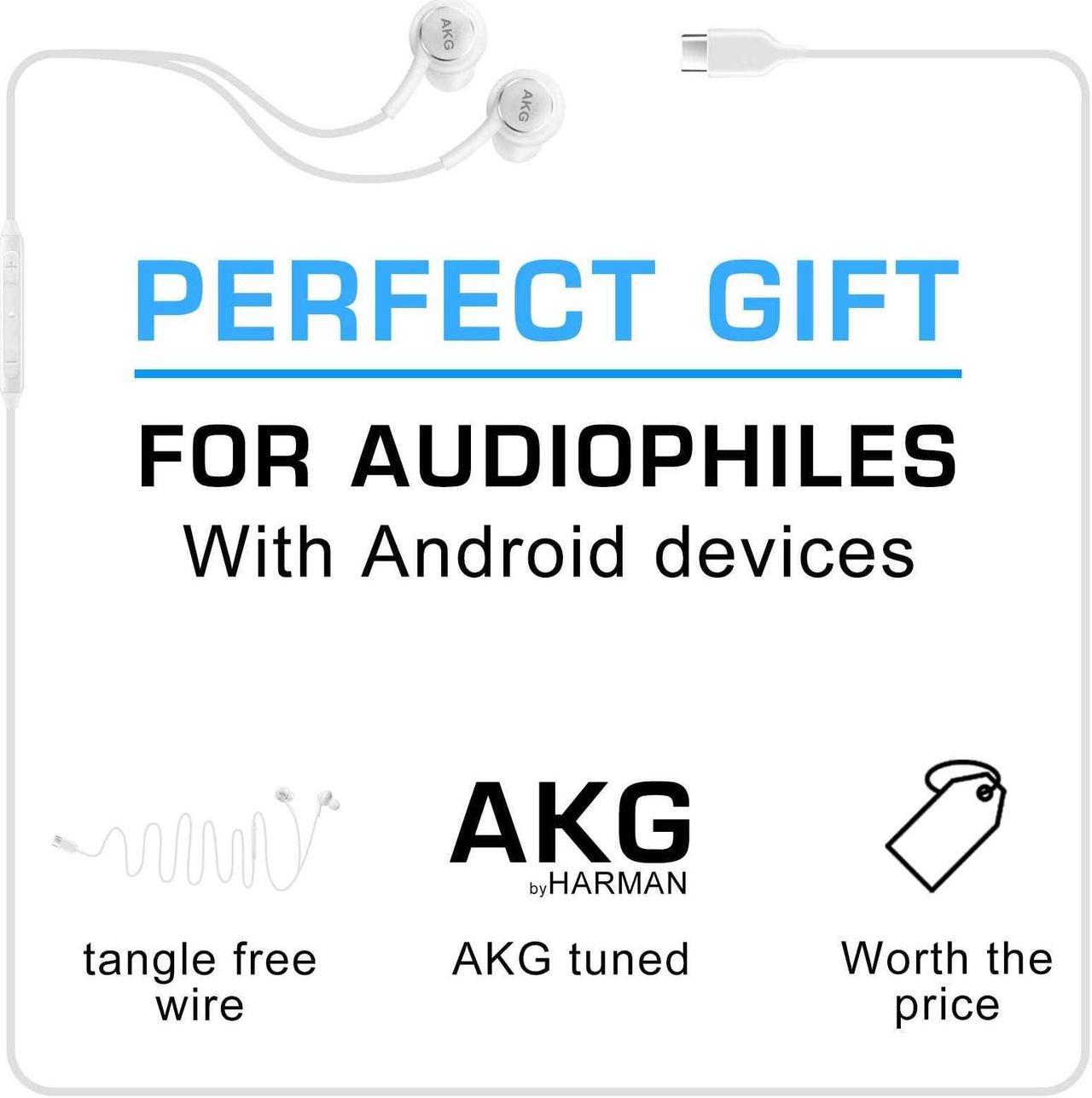 Alt view image 2 of 5 - UrbanX 2021 Type-C Stereo Headphones for Samsung Galaxy S21 Ultra 5G, Galaxy S20 FE, Galaxy A53 5G, M52, M53, A73 5G, Note 10, Note 10+ - with Microphone - 2 Pack with Carry Case
