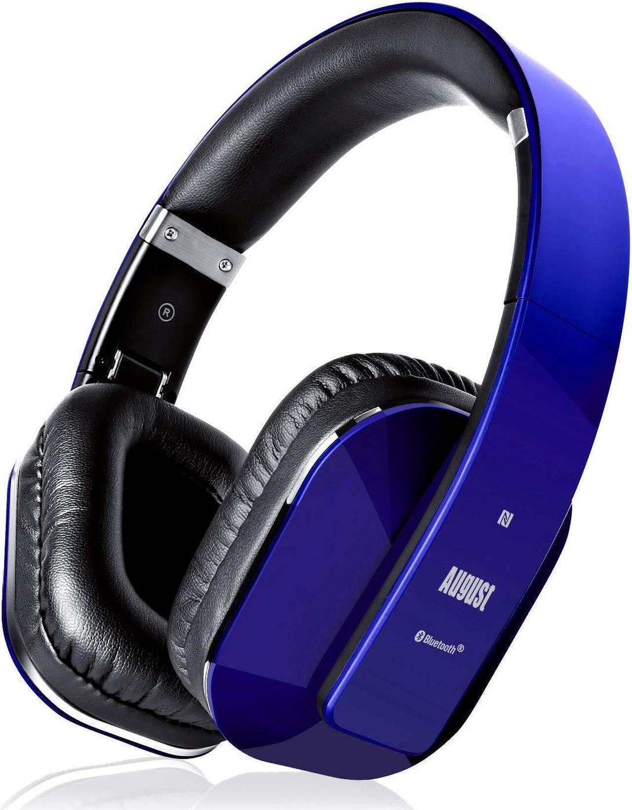 Main image of August EP650 Bluetooth Wireless Over Ear Headphones with aptX LL Low Latency/Multipoint/NFC / 3.5mm Audio in/Headset Microphone - Blue