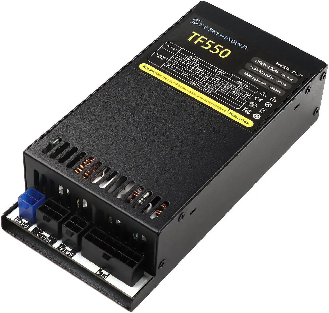 Alt view image 2 of 5 - Flex ATX 550W Power Supply Fully Modular PSU Full Voltage 110/220V AC Full Power for POS AIO System Desktop Gaming Server Small Form Factor Mini ITX Computer Power Supplies (TF550B)