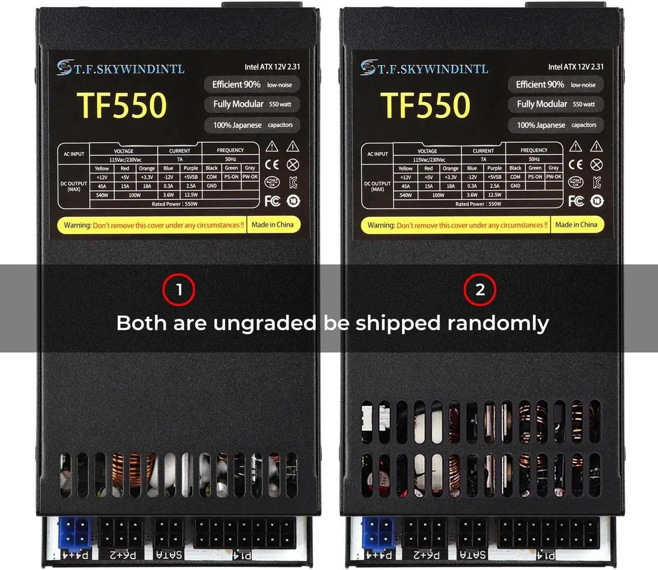 Alt view image 4 of 5 - Flex ATX 550W Power Supply Fully Modular PSU Full Voltage 110/220V AC Full Power for POS AIO System Desktop Gaming Server Small Form Factor Mini ITX Computer Power Supplies (TF550B)