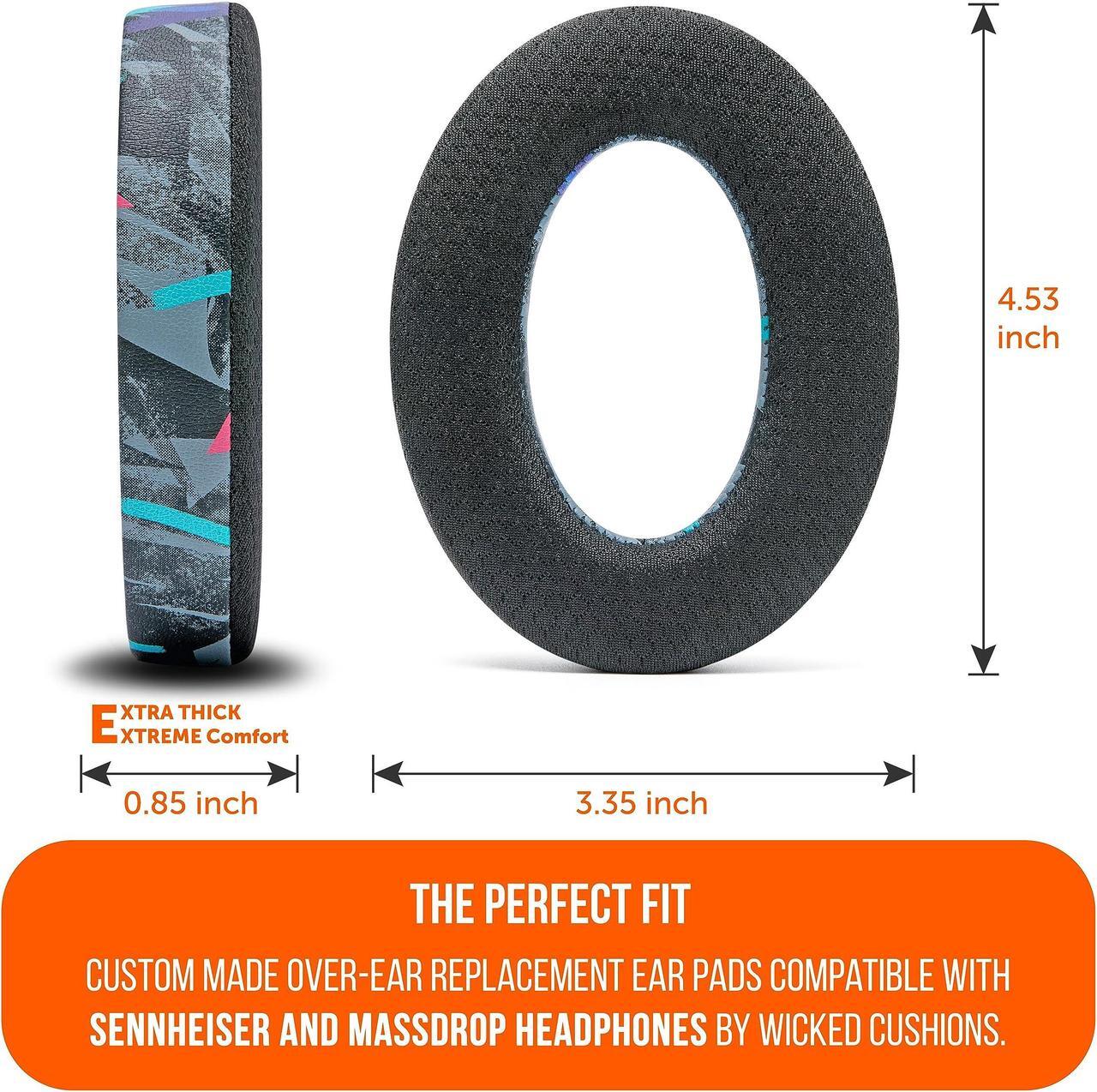 Alt view image 5 of 5 - WC Freeze PC38X - Cooling Gel Earpads for Sennheiser PC38X / PC37X / HD599 / HD598/ HD560S / Game ONE & More, Made by Wicked Cushions - Elevate Comfort, Durability, & Sound | 90's Black