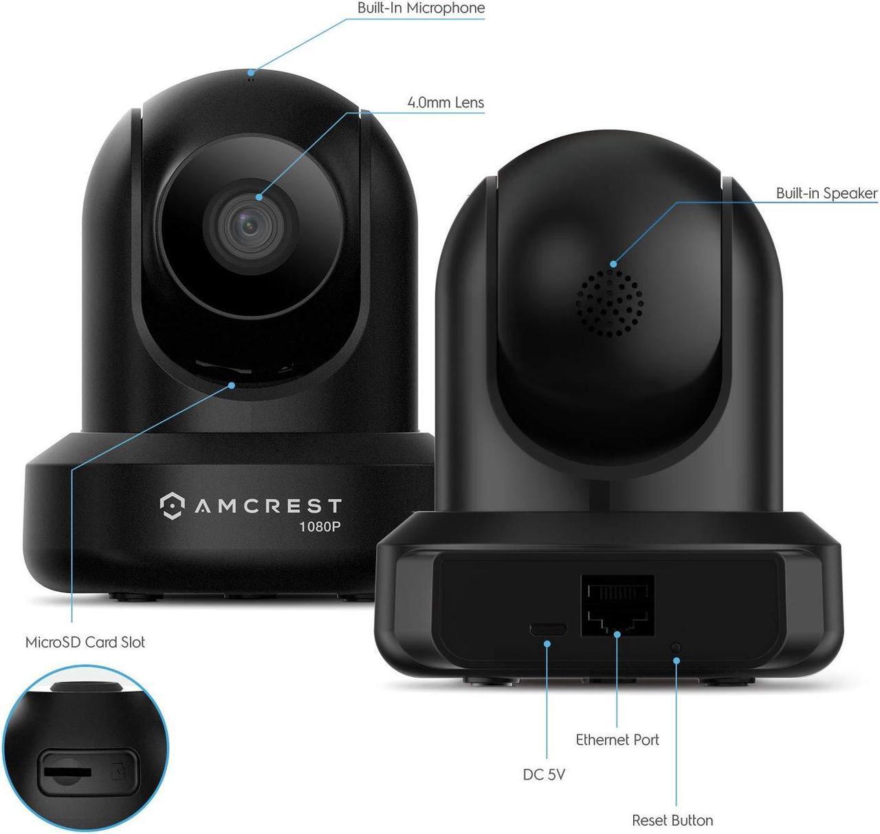 Alt view image 5 of 5 - Amcrest 2-Pack 1080p WiFi Camera Indoor, 2MP Pan/Tilt Home Security Camera, Auto-Tracking, Motion & Audio Detection, Enhanced Browser Compatibility, H.265, Two-Way Talk 2PACK-IP2M-841B-V3 (Black)