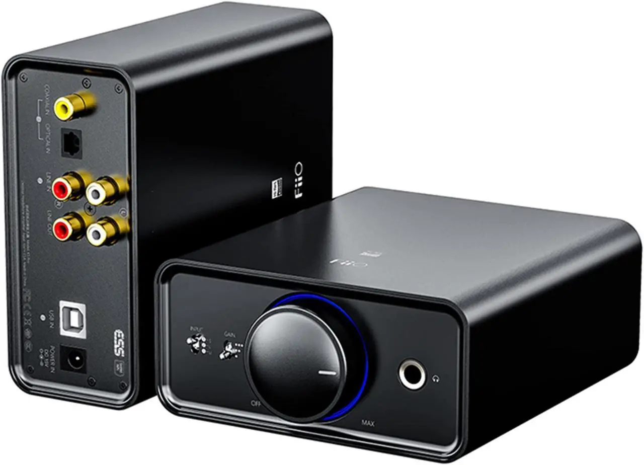 Main image of FiiO K5Pro ESS Amplifier Headphone Amps Stereo High Resolution Portable Desktop DAC 768K/32Bit and Native DSD512 for Home Audio/PC 6.35mm Headphone Out/RCA Line-Out/Coaxial/Optical Inputs (Black)