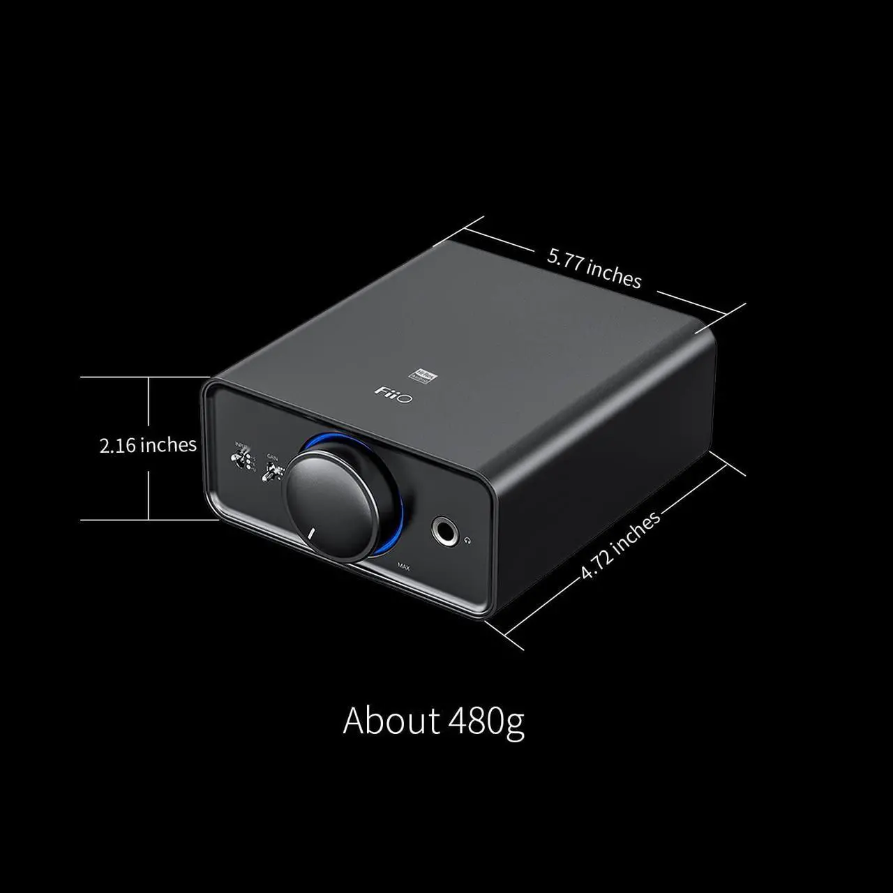Alt view image 5 of 5 - FiiO K5Pro ESS Amplifier Headphone Amps Stereo High Resolution Portable Desktop DAC 768K/32Bit and Native DSD512 for Home Audio/PC 6.35mm Headphone Out/RCA Line-Out/Coaxial/Optical Inputs (Black)