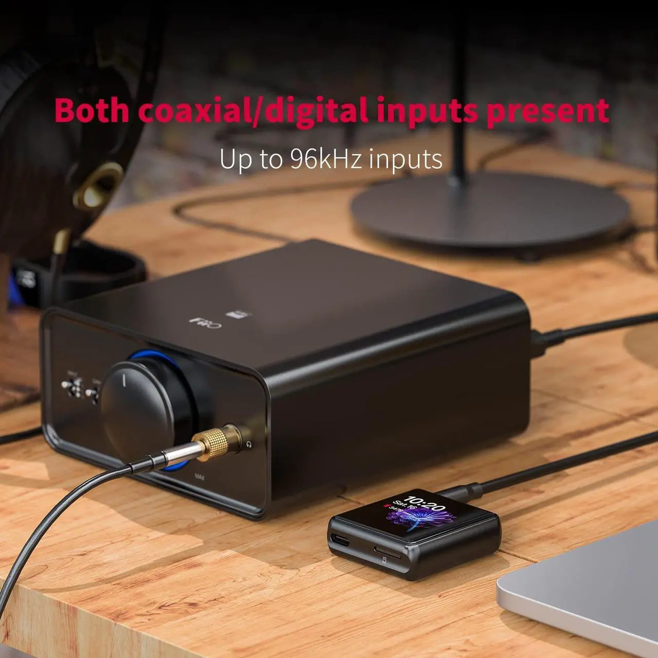 Alt view image 4 of 5 - FiiO K5Pro ESS Amplifier Headphone Amps Stereo High Resolution Portable Desktop DAC 768K/32Bit and Native DSD512 for Home Audio/PC 6.35mm Headphone Out/RCA Line-Out/Coaxial/Optical Inputs (Black)